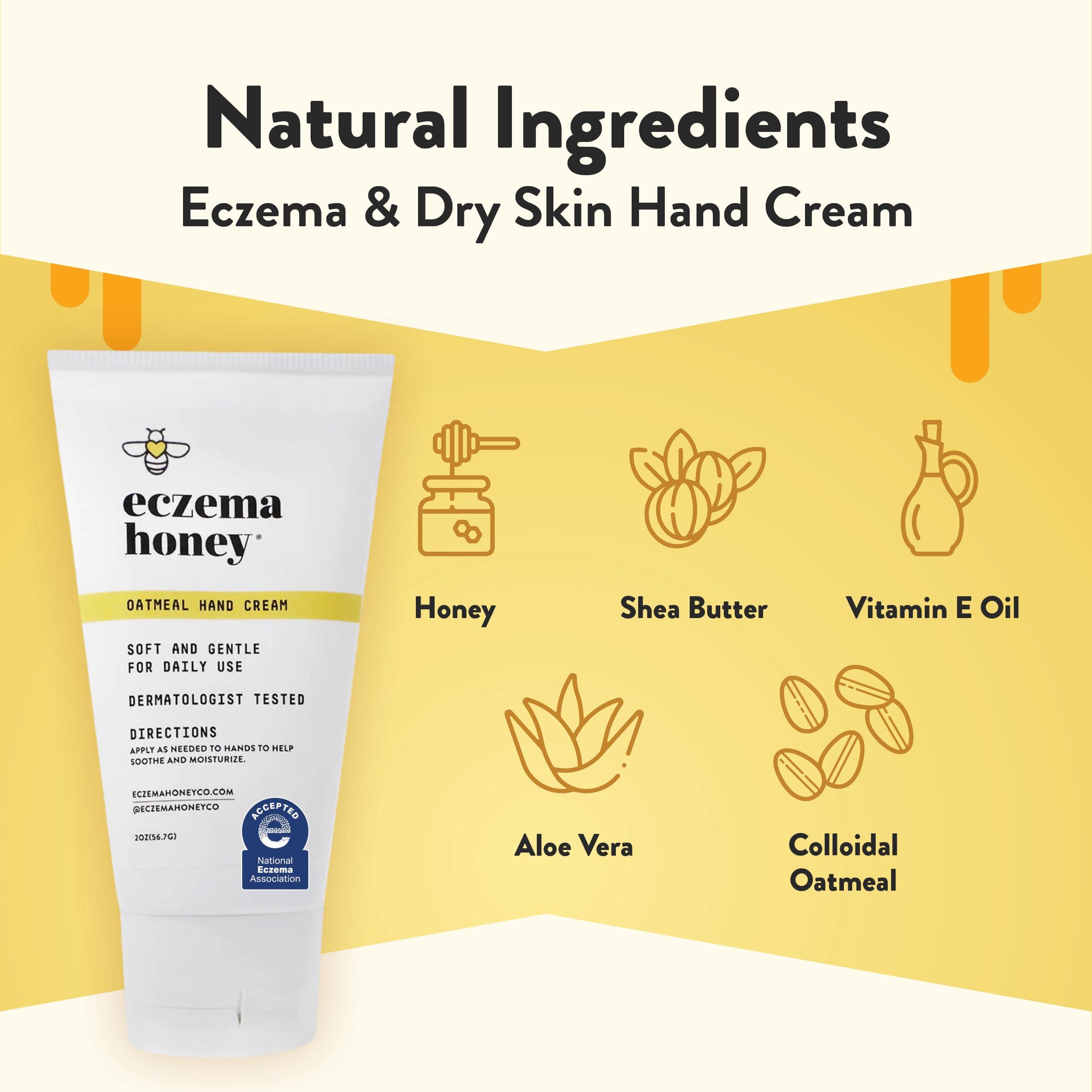 ECZEMA HONEY ECZEMA HONEY Oatmeal Hand Cream - Natural Hand & Body Lotion for Eczema Rash Relief - Eczema Cream for Dry, Itchy, Sensitive, & Irritable Skin (2 Oz)