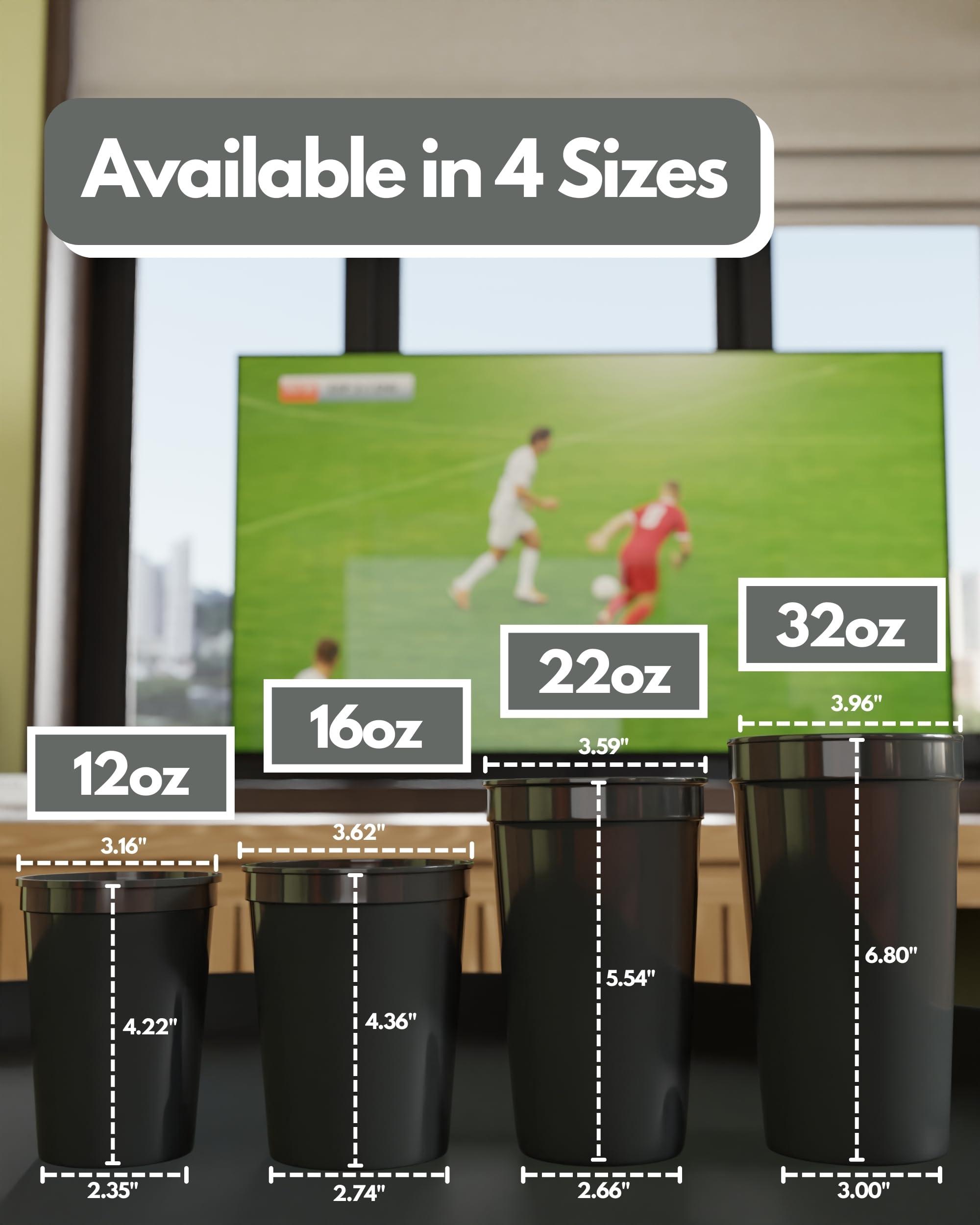 PartyPrints PartyPrints 16oz 100 Pack (Metallic Silver) Reusable Blank Plastic Cups, Colored Plastic Drinking Cups, Food-Grade Party Cups, Stackable Water Cups for Parties, Weddings, Events or DIY Projects