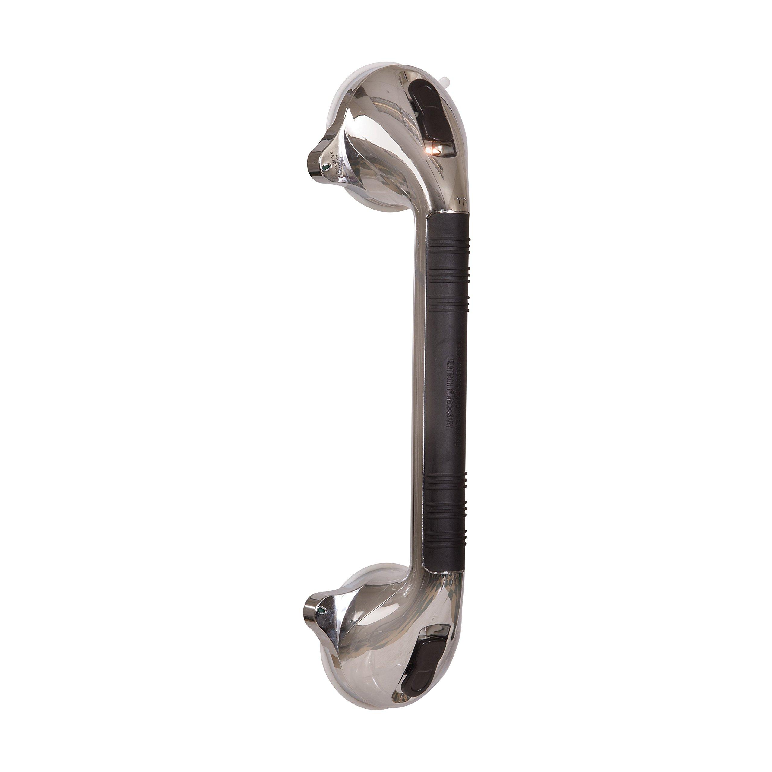 DMI DMI Suction Cub Grab Bars for Bathroom, Shower Grab Bar, Shower Handles for Elderly, Grab Bars for Bathtubs and Showers, Suction Grab Bar for Shower, Tub Grab Bar, Chrome 16 Inch (Pack of 2)