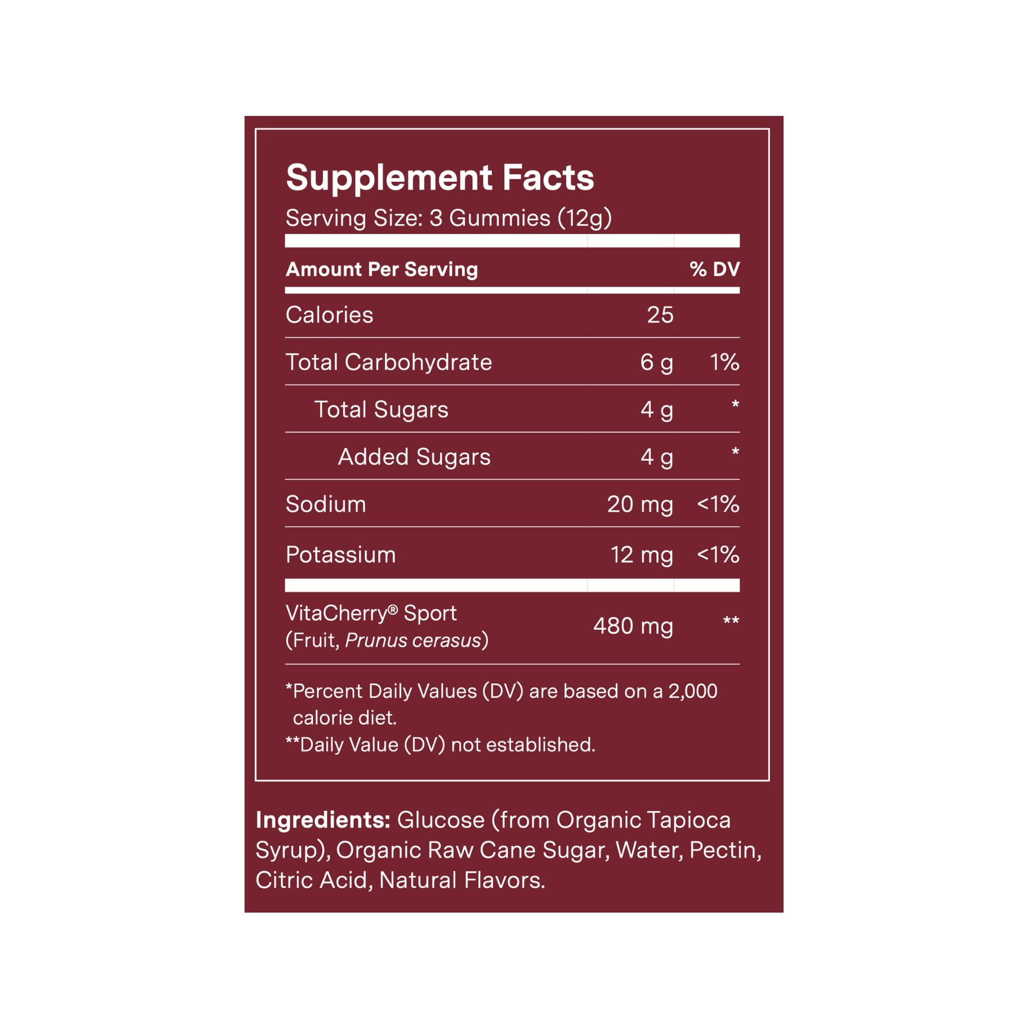 For Wellness Recovery Gummies - Tart Cherry Gummies for Muscle Recovery - Hibiscus Cherry Flavor with Antioxidants & Electrolytes Combats Soreness, Fights Inflammation, Boosts Energy - Vegan, Non-GMO, Gluten-Free