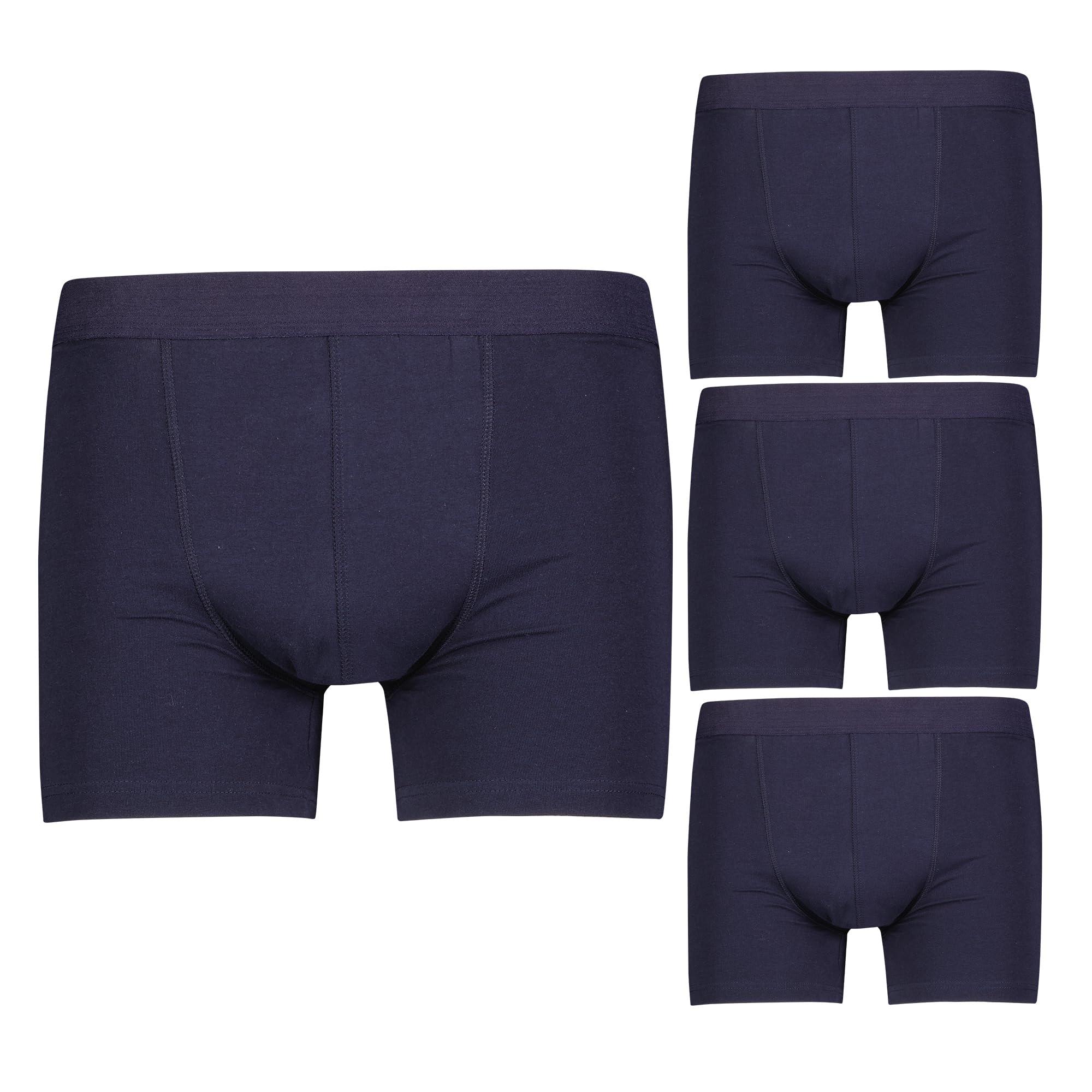 Wearever Wearever Mens Incontinence Trunk Style Boxer Briefs for Bladder Control with Regular Absorbency - Reusable & Washable Leak Proof Underwear for Men (Pack of 3) (Navy) (3XL) (Waist 46-48)