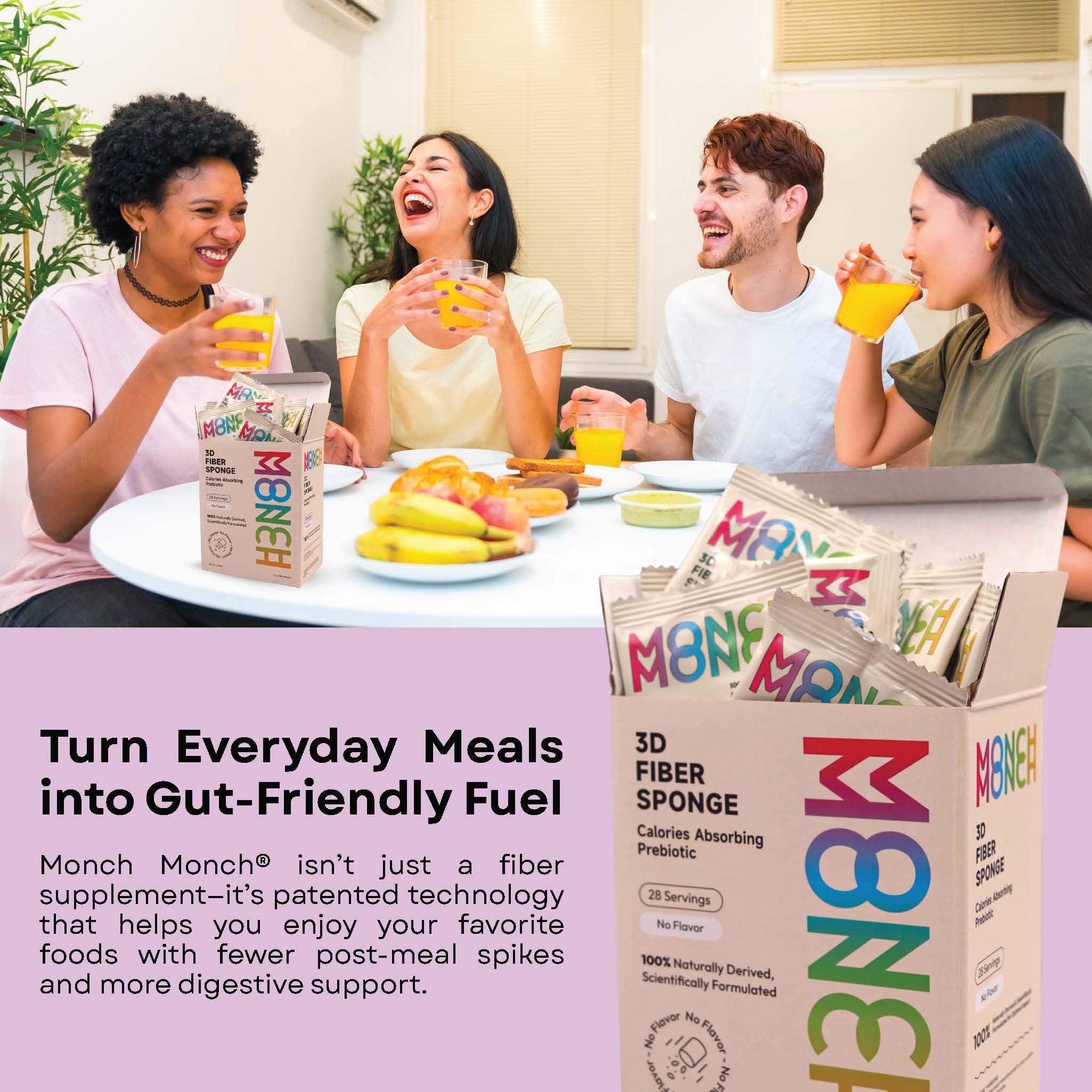 Monch Monch Monch Monch 3D Fiber Sponge Forest Berry with Natural BlackBerry Flavoring - 28 or 60 Servings (Two Week Supply, Original)