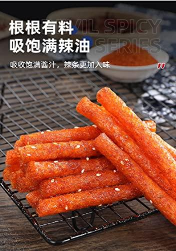 Zusemely Handmade Spicy Strips, Spicy Sticks 62G/Bag, La Tiao, Spicy Strip, Konjac,Casual Snacks Spicy Noodles Big Spicy Stick Spicy Vegetarian, Chinese snacks, Asian food snacks (Hot rod,1 bag)
