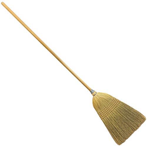 Weiler Weiler 95033 Heavy-Duty Corn Broom with Wooden Handle, 5 Sews, 100% Natural Corn Fill for Indoor or Outdoor Sweeping