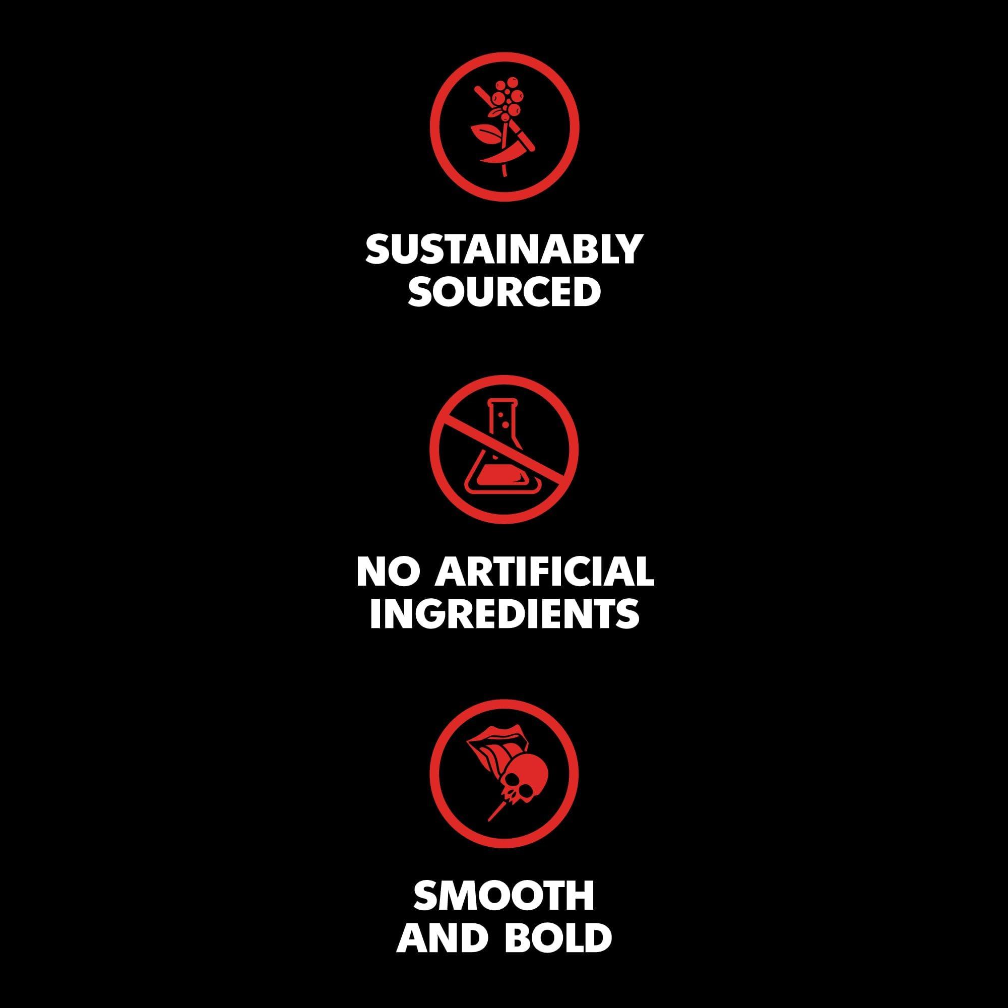 Death Wish Coffee Co. Death Wish Coffee Instant Dark Roast Coffee Packets, Bold & Intense Blend of Arabica & Robusta Beans, USDA Organic, 8 Count