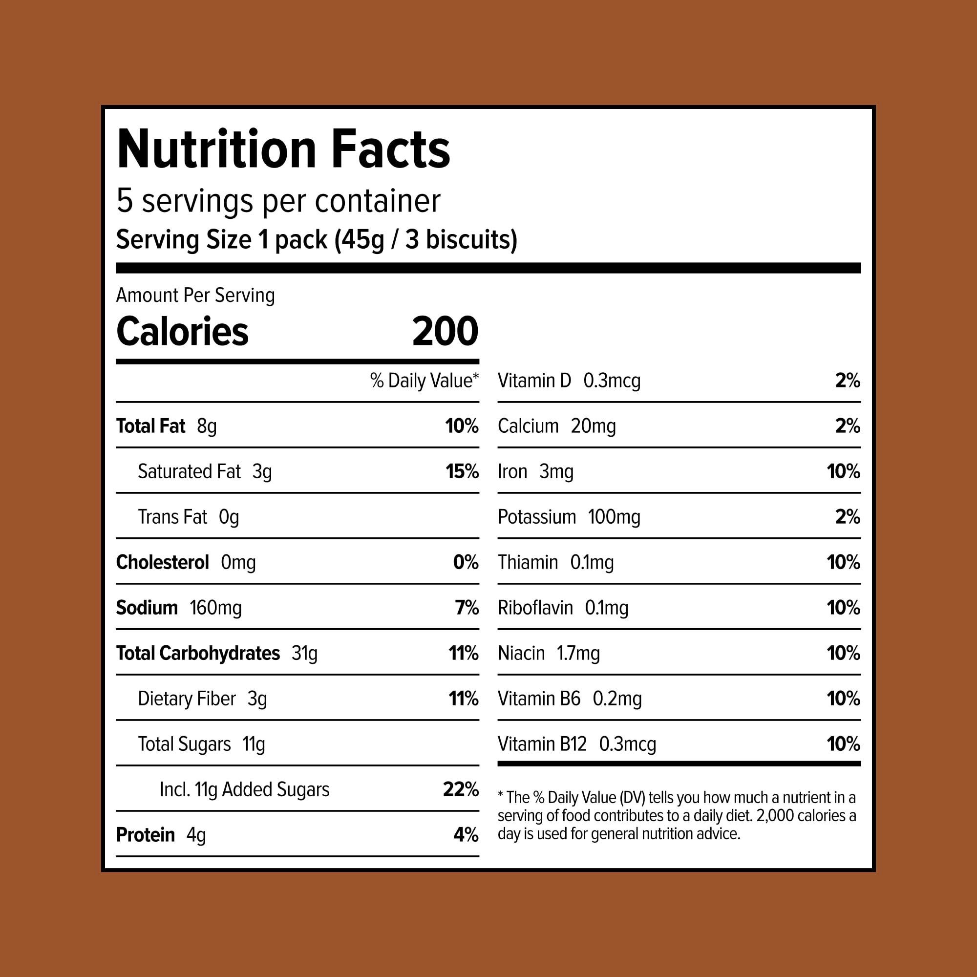 Sweet Loren\'s Sweet Loren\'s Vegan Breakfast Biscuits | Chocolate | 4g Protein, 19g Whole Grains | Plant Based, Gluten Free, Dairy Free, Nut Free Snacks | 6 Pack (30 Total Biscuits, 1.6 ounce each)