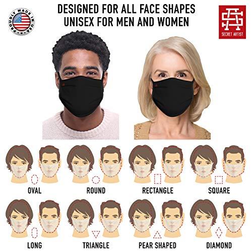 Secret Artist Secret Artist Reversible Unisex Cloth Face Mask- Washable and Reusable. (Fits: X-Large to 2X-Large Face, Military Green/Black Reversible)