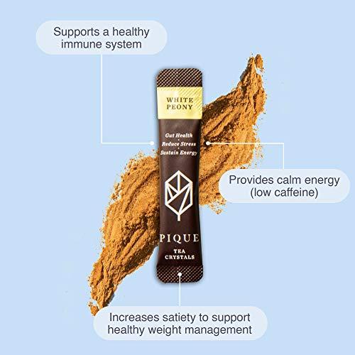 PIQUE Pique Organic White Peony Tea Crystals - Antioxidants for Radiant Skin, Immune Support, Fujian Chinese Caffeinated Tea - 14 Single Serve Sticks (Pack of 1)