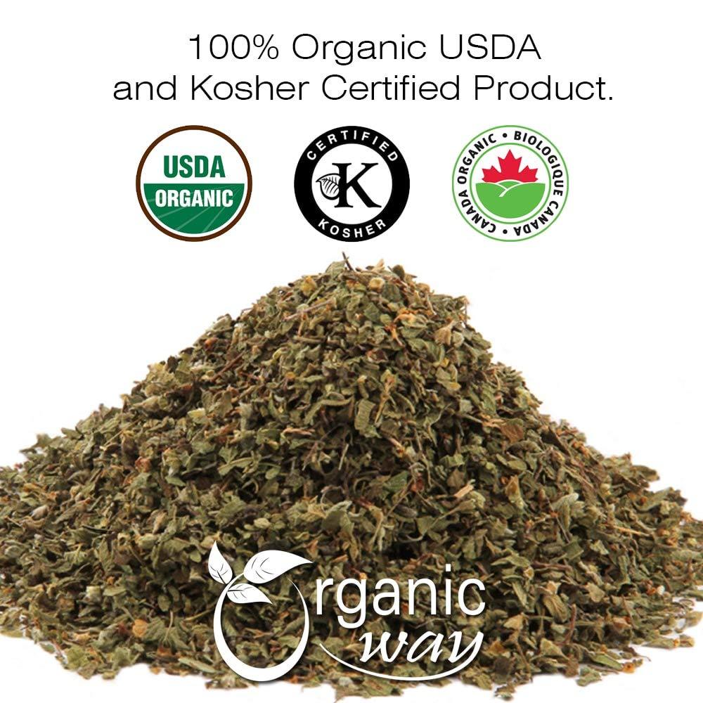 Organic Way Organic Way Dried Oregano Leaf Cut & Sifted (Origanum vulgare) - European Wild-Harvest | Organic & Kosher Certified | Vegan, Non GMO & Gluten Free | USDA Certified | Origin - Albania (4 Oz)