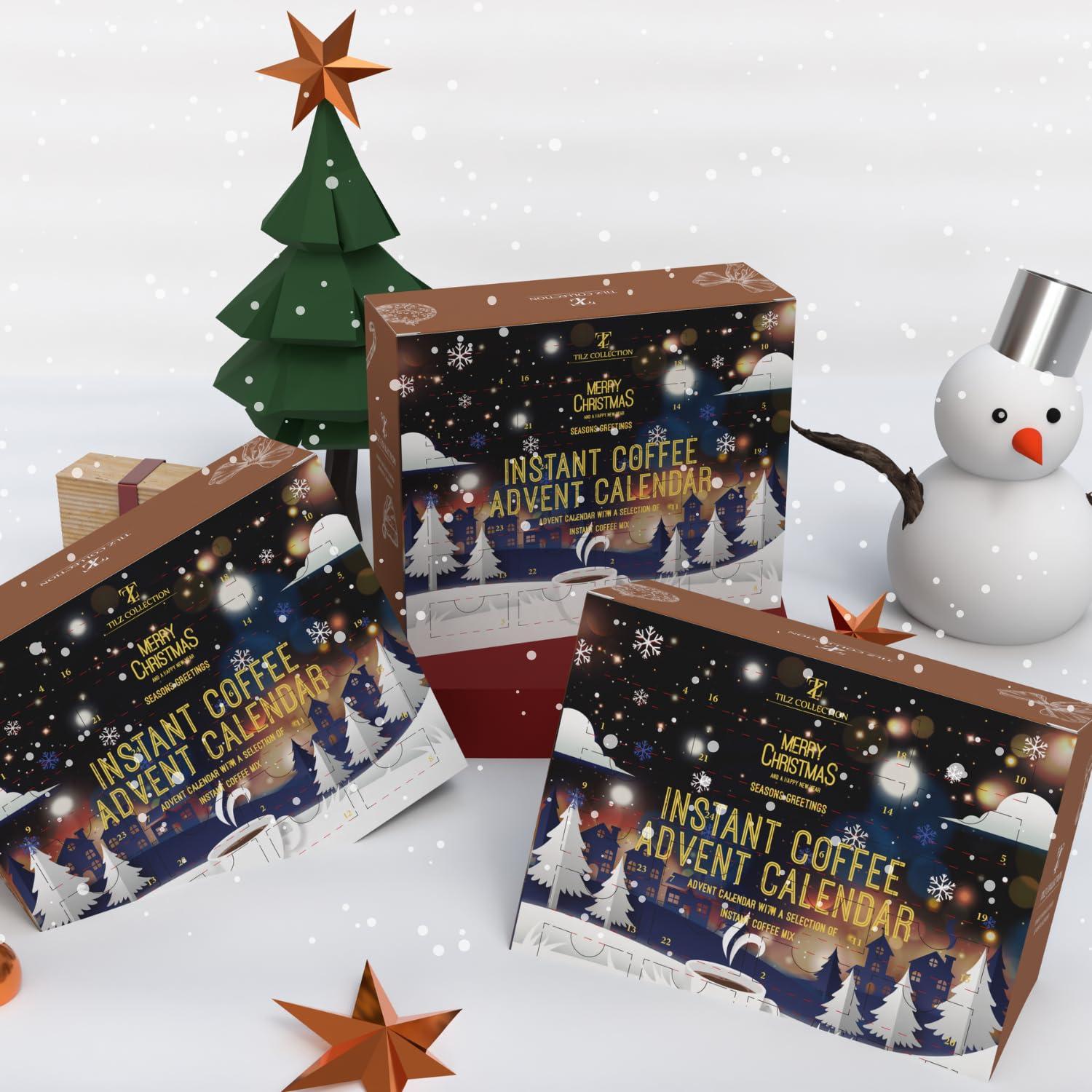Tilz Coffee Advent Calendar 2024, Coffee Gifts For Women, Men, 24 Flavours Instant Coffee Packets Single Serve, Food Advent Christmas Coffee Gifts For Coffee Lovers, Coffee Gift Sets For Women Men