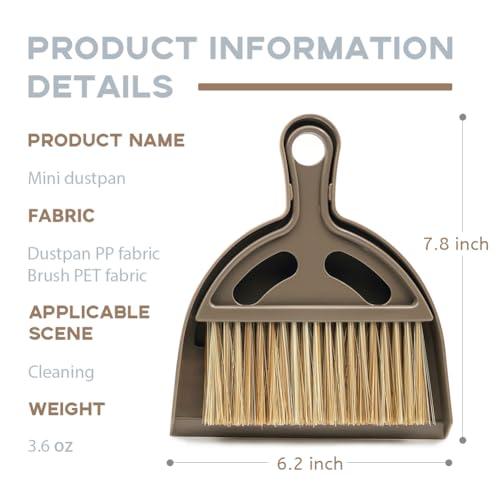 WDDBHSKN Mini Broom and Small Dustpan Brush - Mini Broom and Dustpan, Small Broom and Dustpan Set, Mini Dustpan and Brush Set, Small Dust pan and Brush Set, Hand Broom and Dustpan Set for Home/Camping/Pets.
