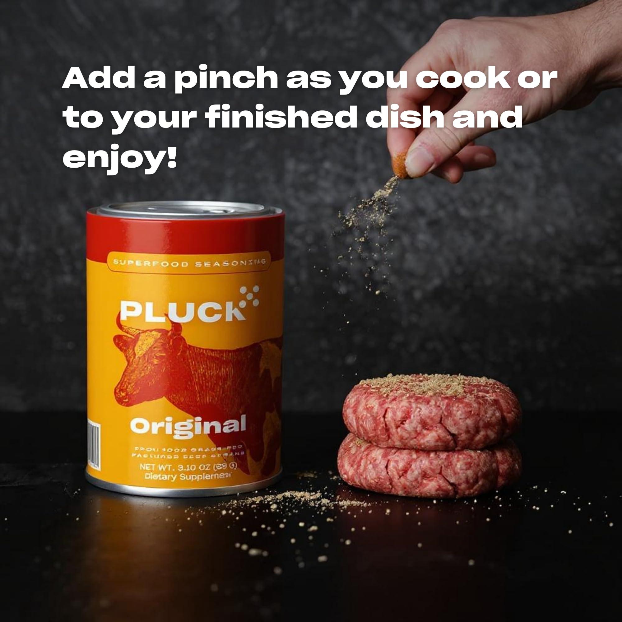 PLUCK Pluck All-Purpose Organ Meat Blend Seasoning | From Grass-Fed & Grass-Finished Pastured Beef Organs with Redmond Real Sea Salt | 30-Day Supply
