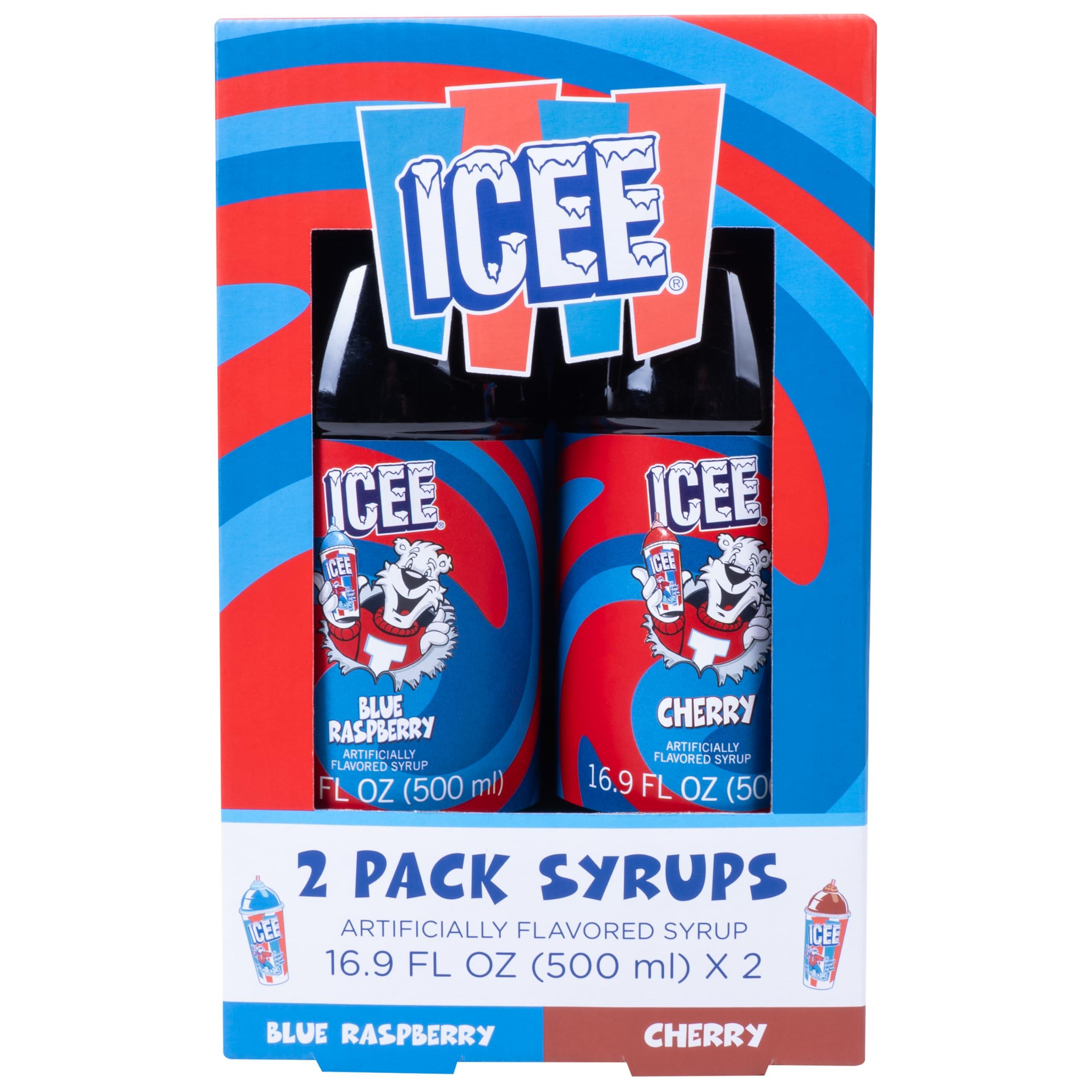 Fizz Creations ICEE 2 Pack Slushie Syrups. Genuine ICEE Slushy syrups including Blue Raspberry and Red Cherry Flavors. 2 16.9 Fl oz Bottles. Officially Licensed ICEE Merchandise from Fizz Creations.