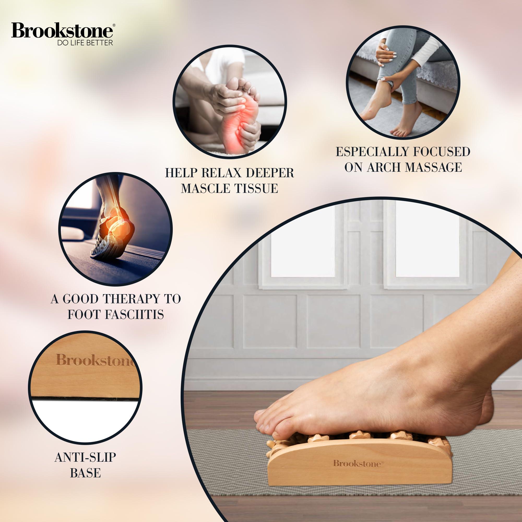 Brookstone Brookstone Foot Roller Massager for Plantar Fasciitis Relief - Wooden Foot Massage Roller for Feet - Stimulate Reflexes & Relieve Stress - Wide Feet Massager Useful Gift for Elderly, Mom Dad (Oak)