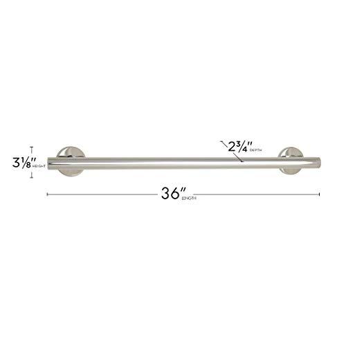 Seachrome Seachrome 36-inch Coronado Designer Straight Bathroom Shower Grab Bar, Stainless Steel, Polished Chrome