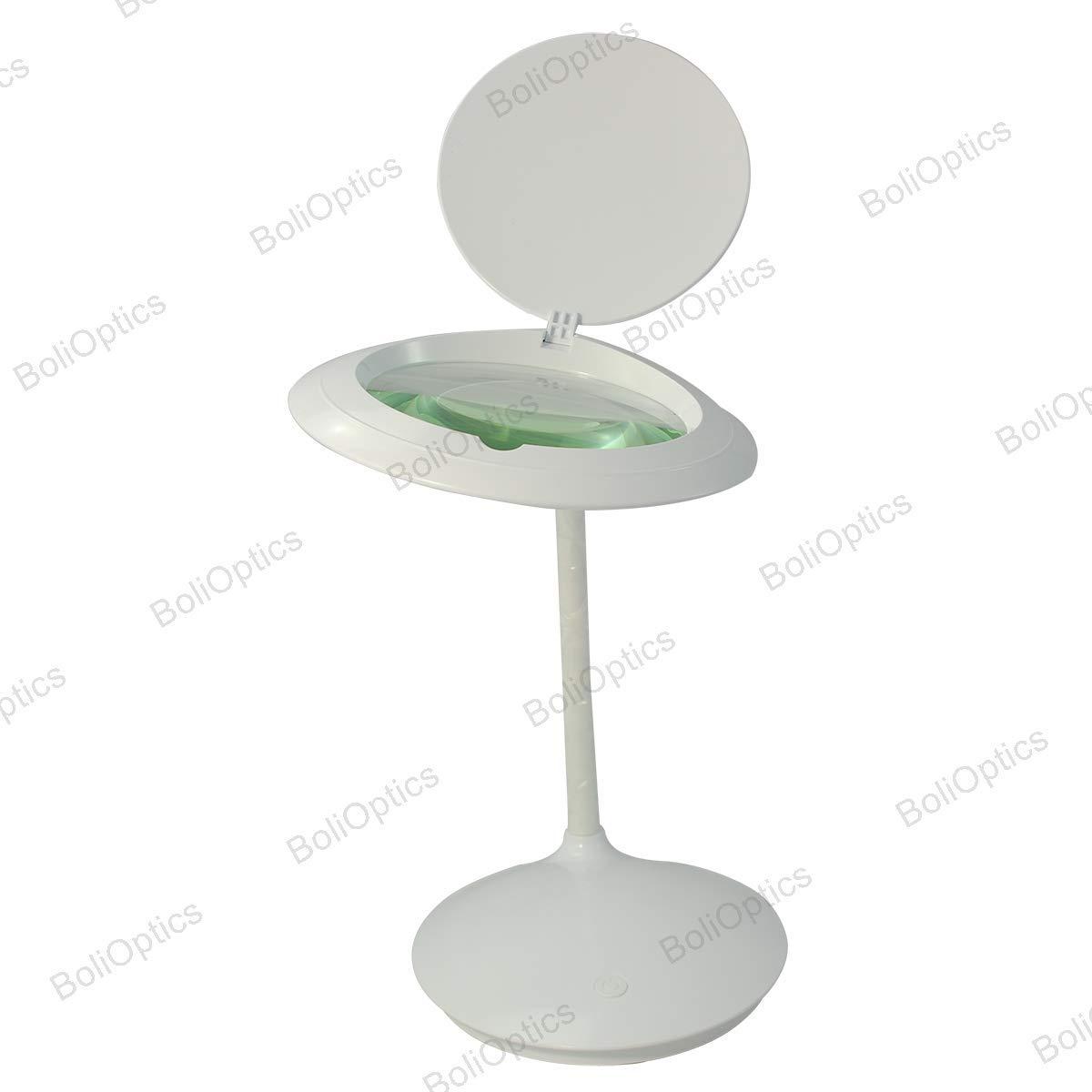 BoliOptics BoliOptics (Glass Lens) Professional LED Magnifying Lamp, Desktop Lamp (5 Diopter, 2.25X Magnification) Flexible Metal Gooseneck, Dimmable, 4 Adjustable Brightness Levels, Daylight Bright MG16201211