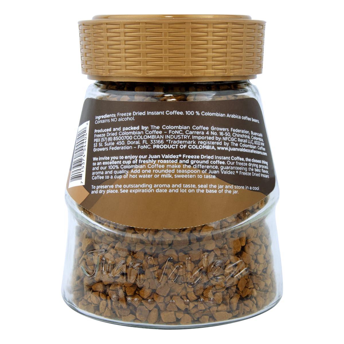 Juan Valdez Juan Valdez Freeze Dried Coffee, Classic Flavor 3.5 oz - Premium Colombian Coffee (6 Pack)