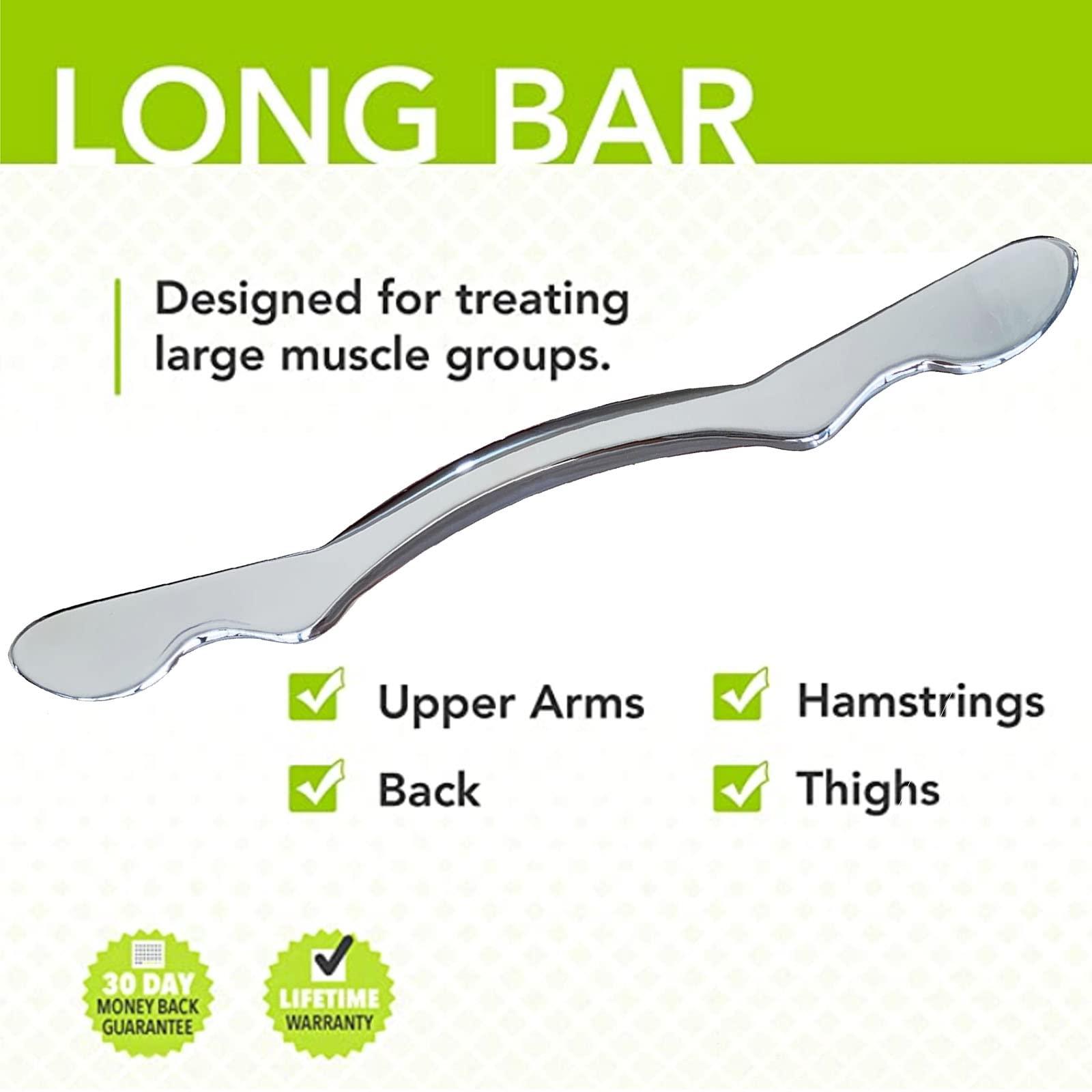 GYX COELE GYX COELE Muscle Scraper Stainless Steel Gua sha Scraping Massage Tool IASTM Tools Great Soft Tissue Mobilization Tool(Long bar)