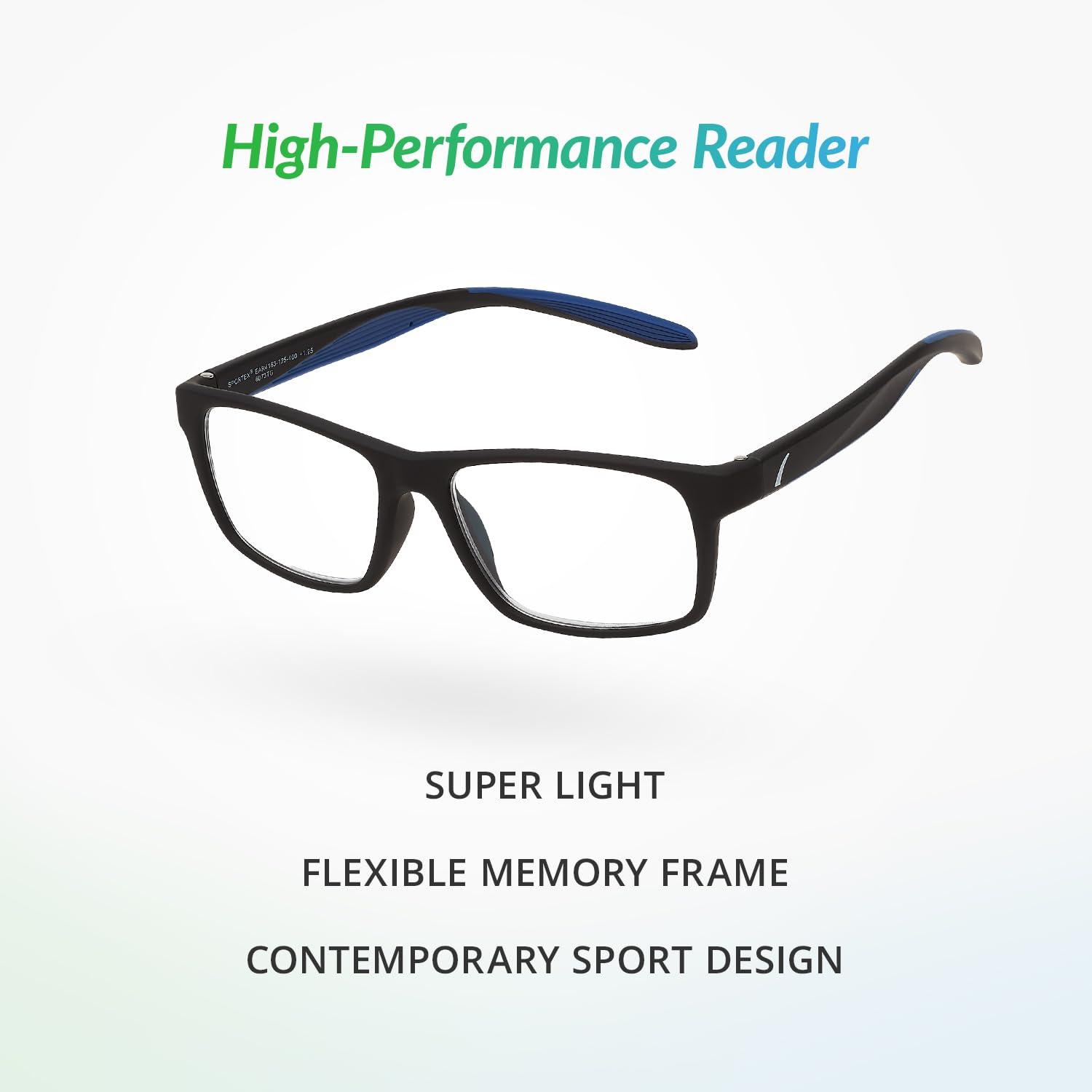 SAV Eyewear SPORTEX SAV Men\'s AR4163 Reading Glasses - Flexible, Durable, Lightweight, High-Performance Readers For Men