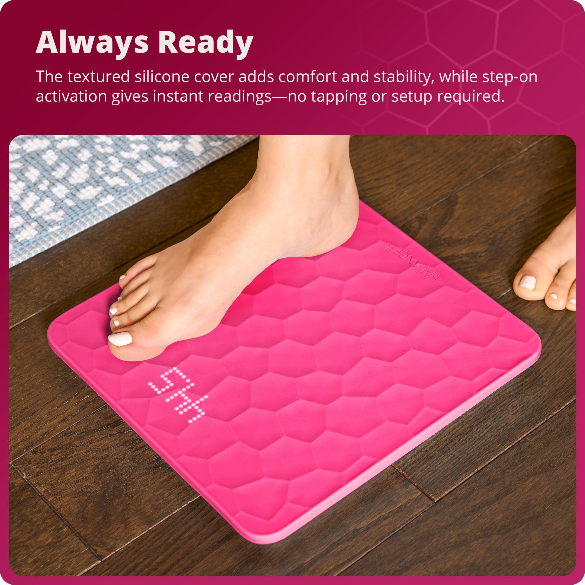 Greater Goods Greater Goods Scale for Body Weight, Accurate Digital Bathroom Scale with Non-Slip Textured Silicone Cover, 400lbs Capacity, Pink