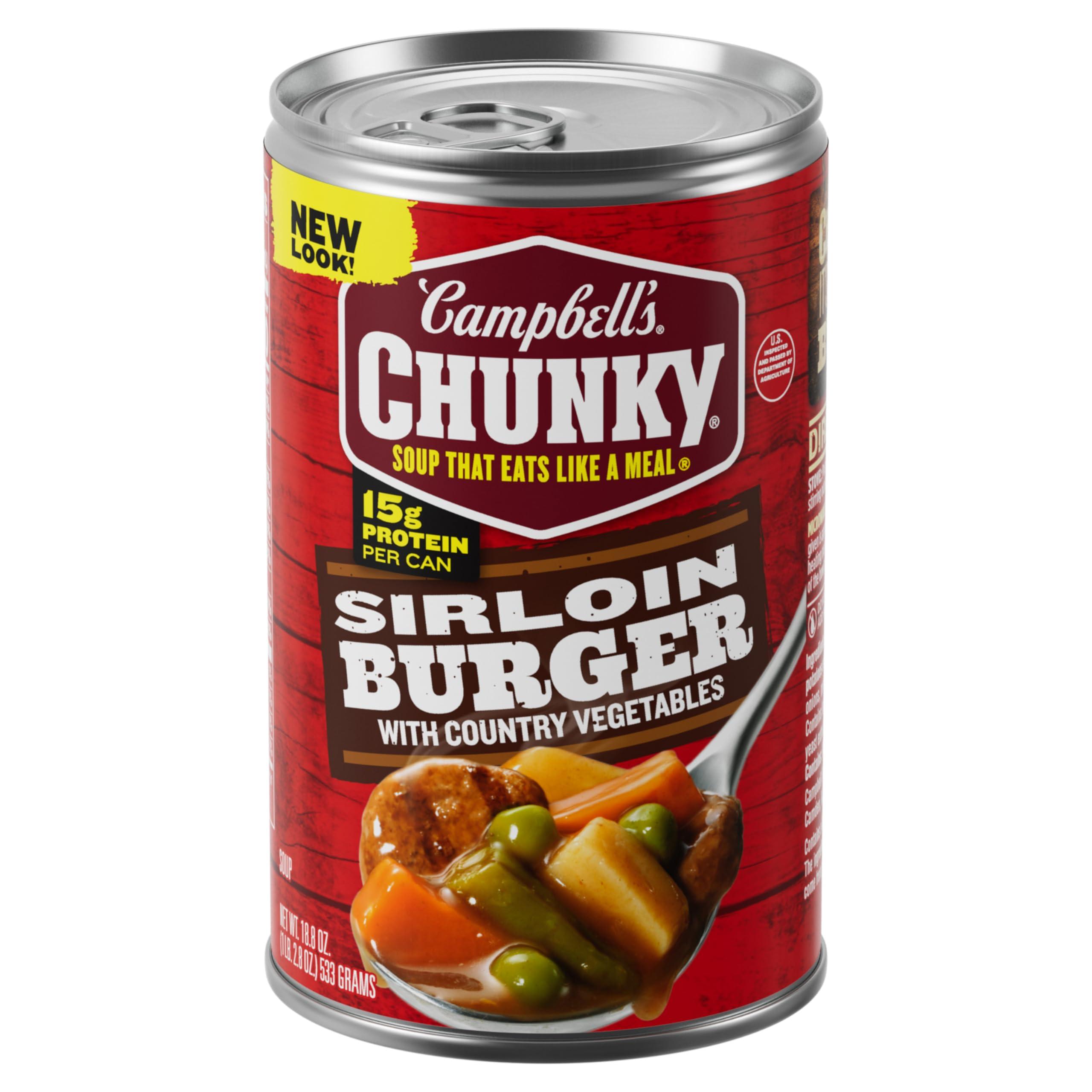 Campbell\'s Campbells Chunky Soup, Sirloin Burger With Country Vegetable Beef Soup, 18.8 oz Can