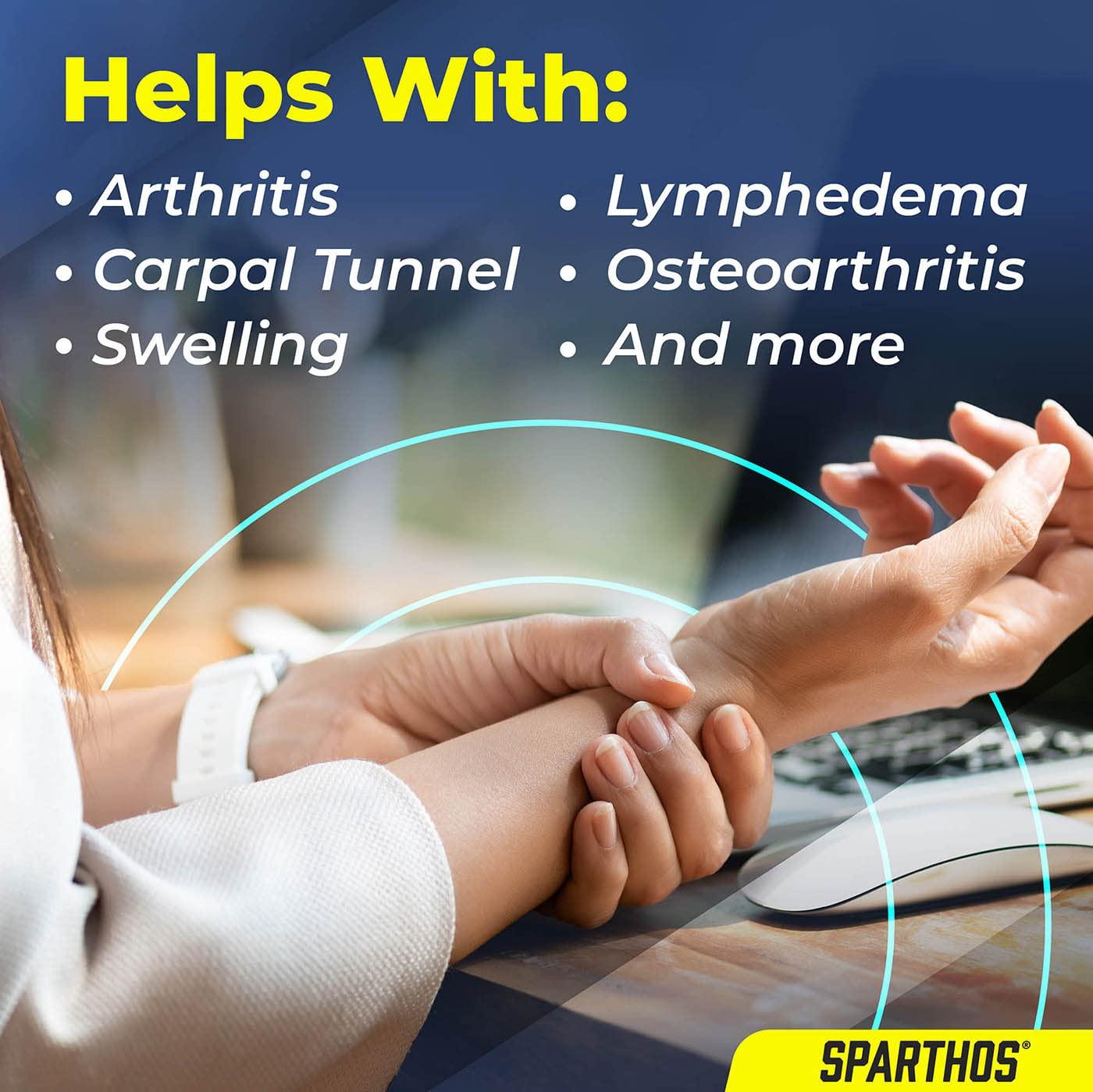 Sparthos Sparthos Arthritis Hand Compression Gloves - Helps With Carpal Tunnel & Rheumatoid Artritis Pain - Support Your Hands While Typing - Fingerless Circulation Glove - Fits Men & Women (Beige - Large)