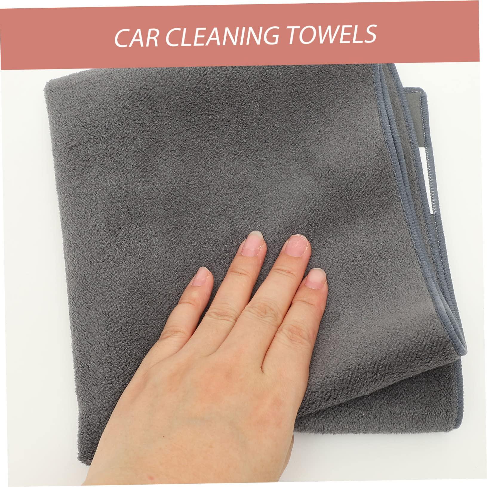 FRCOLOR FRCOLOR 2pcs Fiber Car Cloth Car Wash Towels Towel Cleaning Cloth Micro Fiber Towels Washcloth Car Drying Towel Auto Cleaning Towel Cleaning Towels for Car Grey