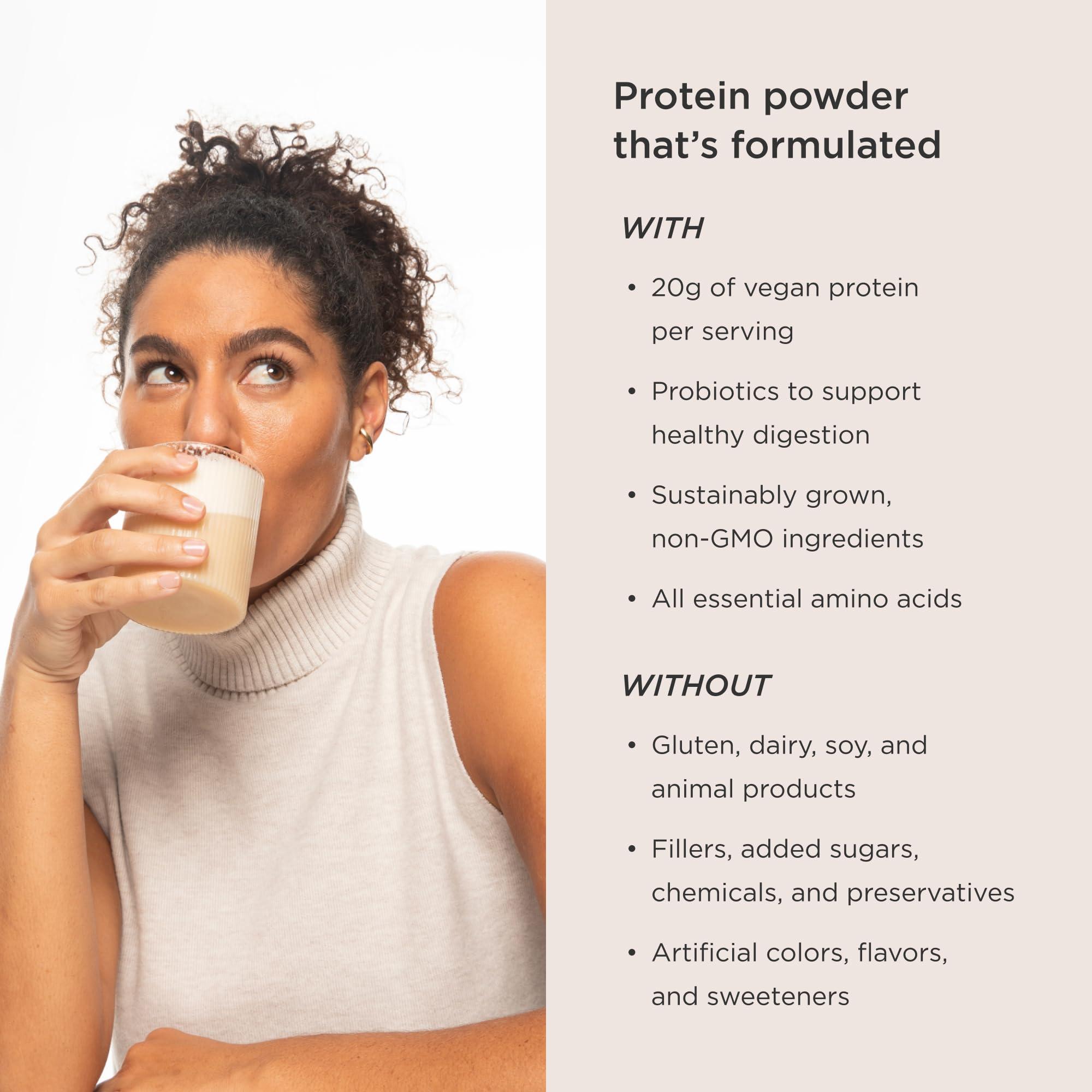 JSHealth JSHealth Vegan Pea Protein Powder with Probiotics - Vanilla Bean Flavor - Gluten Free, Non GMO, Plant Based Protein Drink Mix, 300g