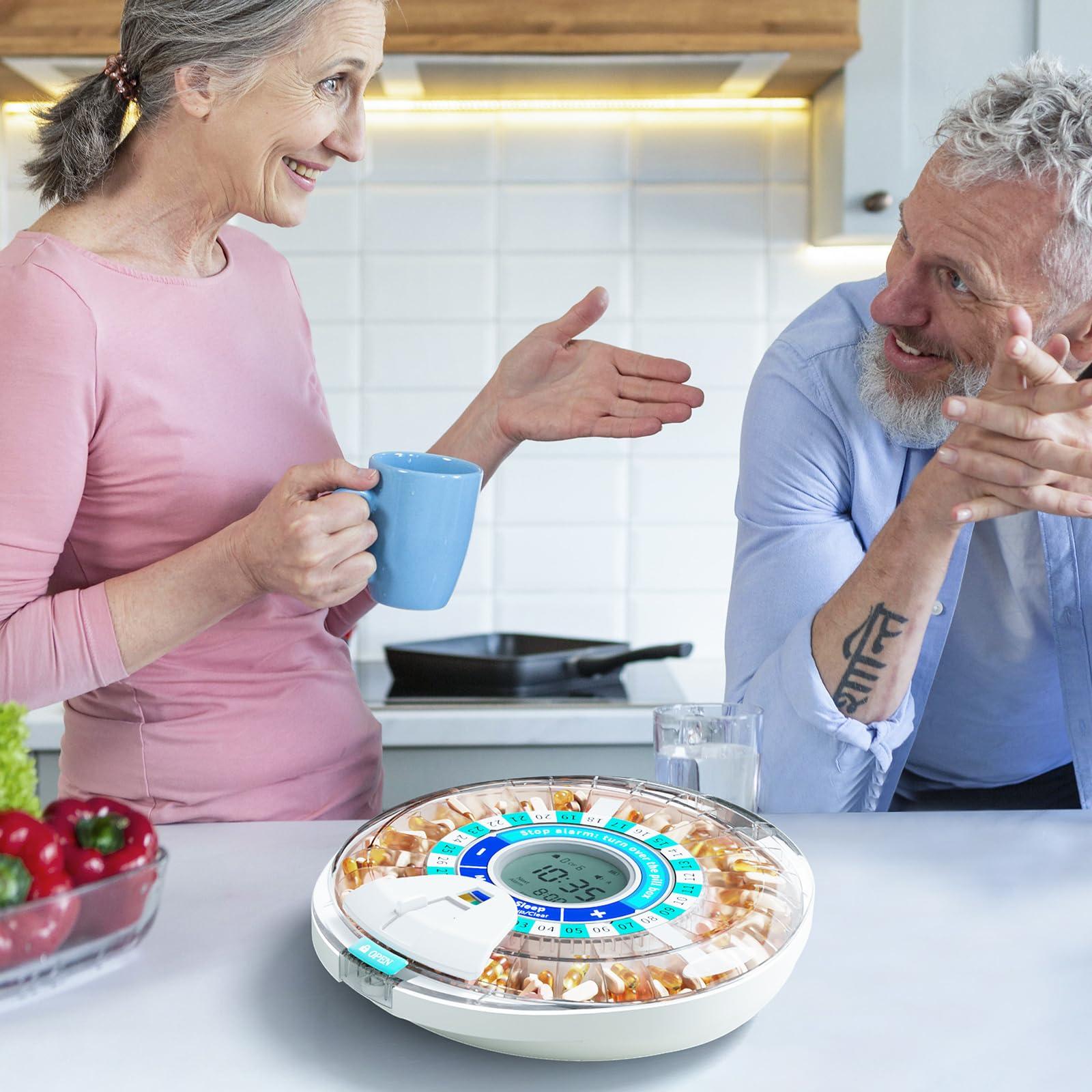 Windtrace Windtrace Automatic Pill Dispenser for Elderly, Electronic Monthly Pill Organizer with Alarm & Light, 28 Day Smart Lock Medication Dispenser, Timed Pill Dispenser Machine for Prescriptions & Vitamins