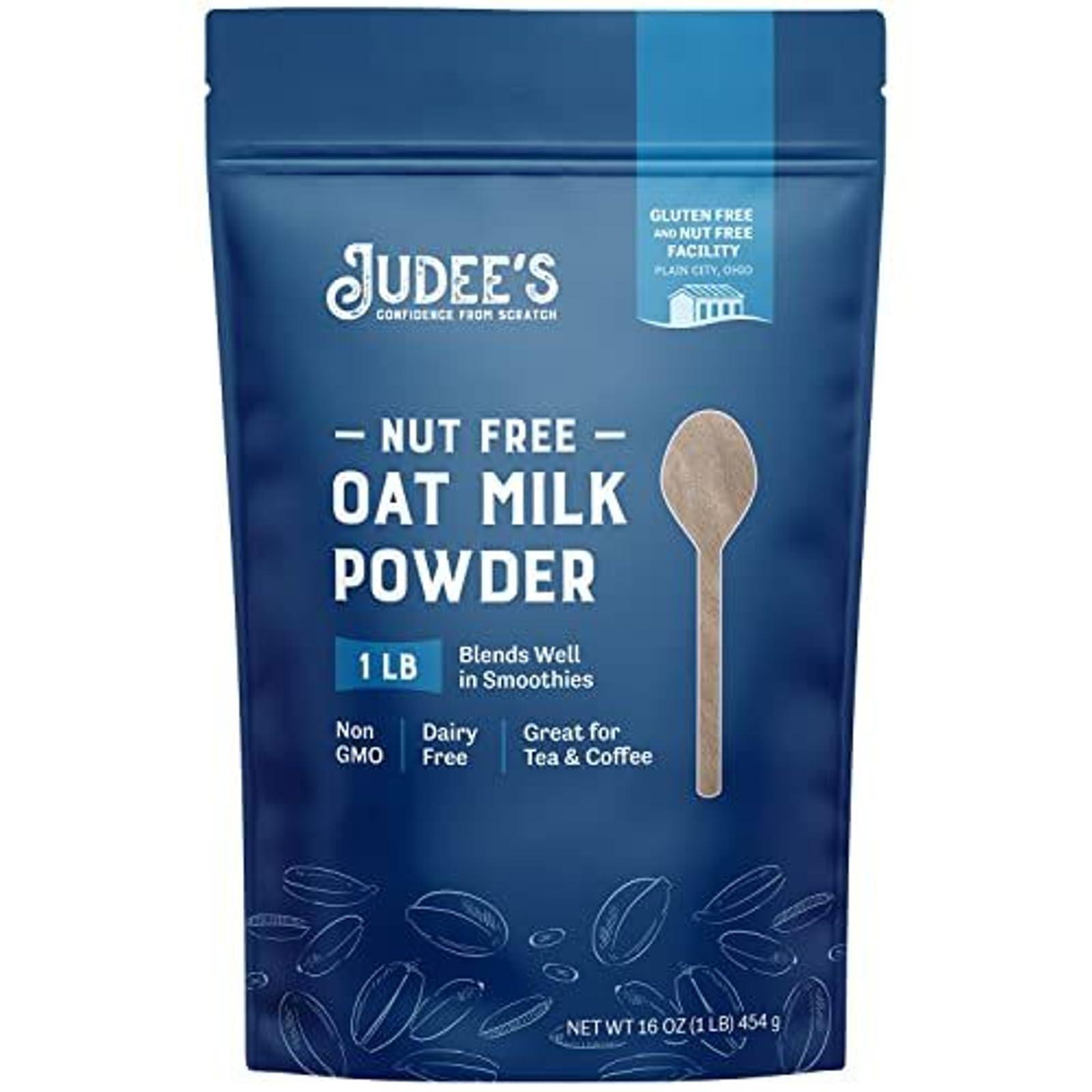 Judee's Gluten Free Judee’s Oat Milk Powder 1 lb - Vegan, Non-GMO, Soy-Free, Gluten-Free, and Nut-Free - Dairy Alternative - Use for Baking - Blends Well in Shakes and Smoothies - Add to Your Favorite Coffee and Drinks