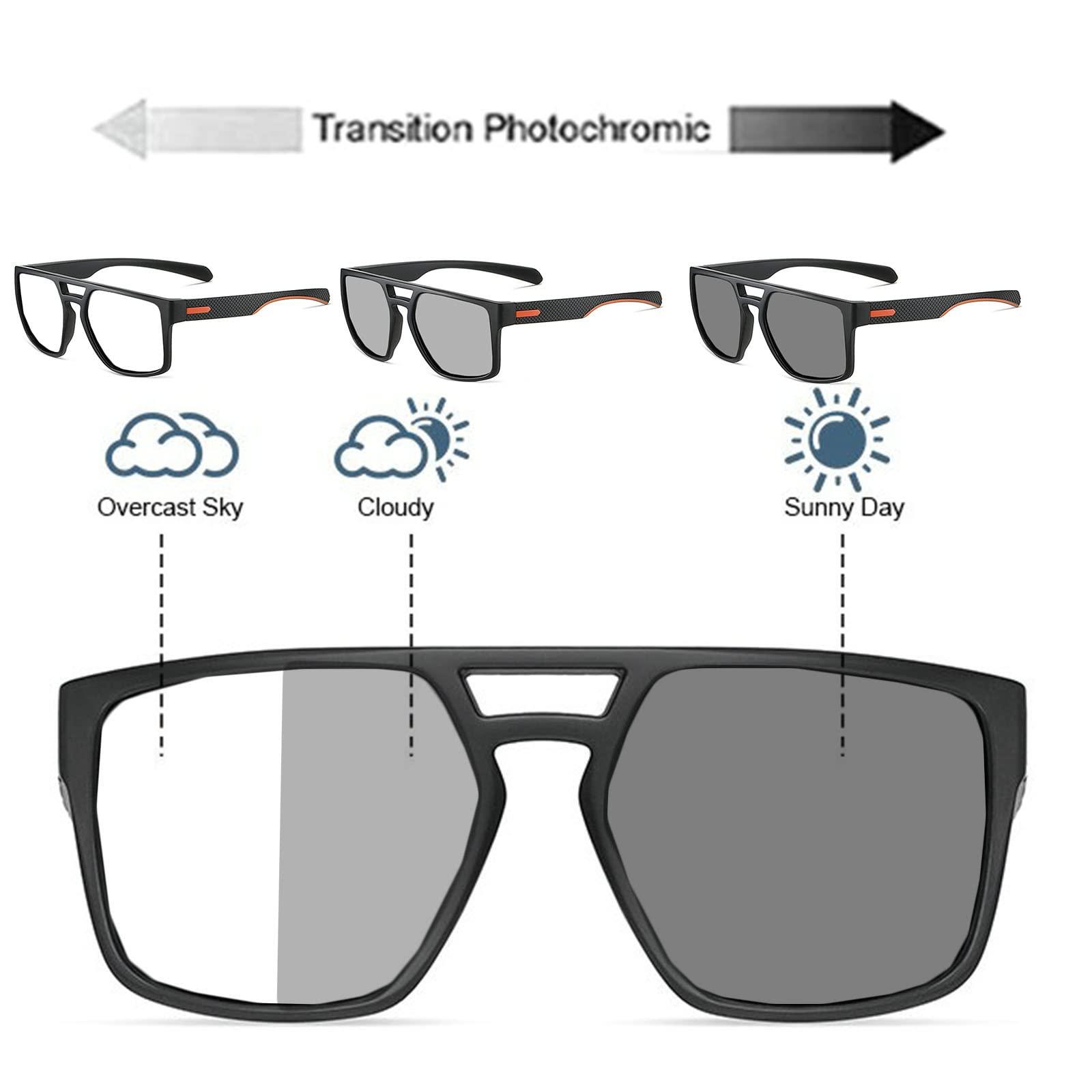 willochra Photochromic Progressive Multifocal Reading Glasses for Men Near Far Presbyopic Sport Driving Transition Reader Sunglasses (black, 1.0, multiplier_x)