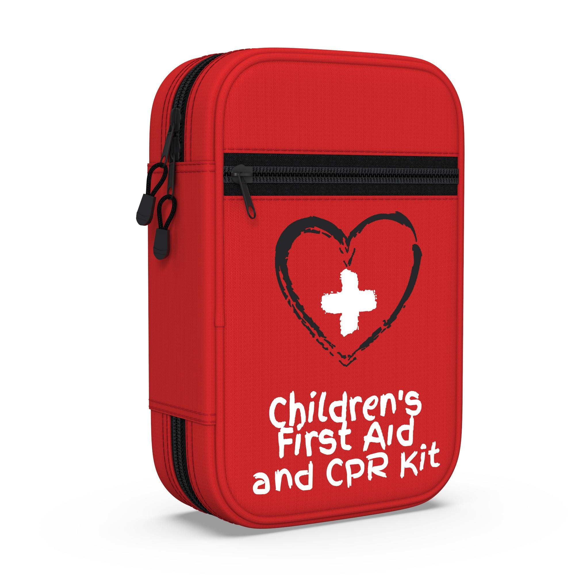 The Life Safety Pro Small, First Aid and CPR Kit for children, toddler, and kids. Large Variety of Bandages to fit your childs injuries. Perfect travel first aid kit, Diaper Bag, Backpack, Car, and More. Quick and Effect