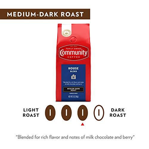 Community Coffee Community Coffee House Blend 72 Ounces, Medium Dark Roast Ground Coffee, 12 Ounce Bag (Pack of 6)