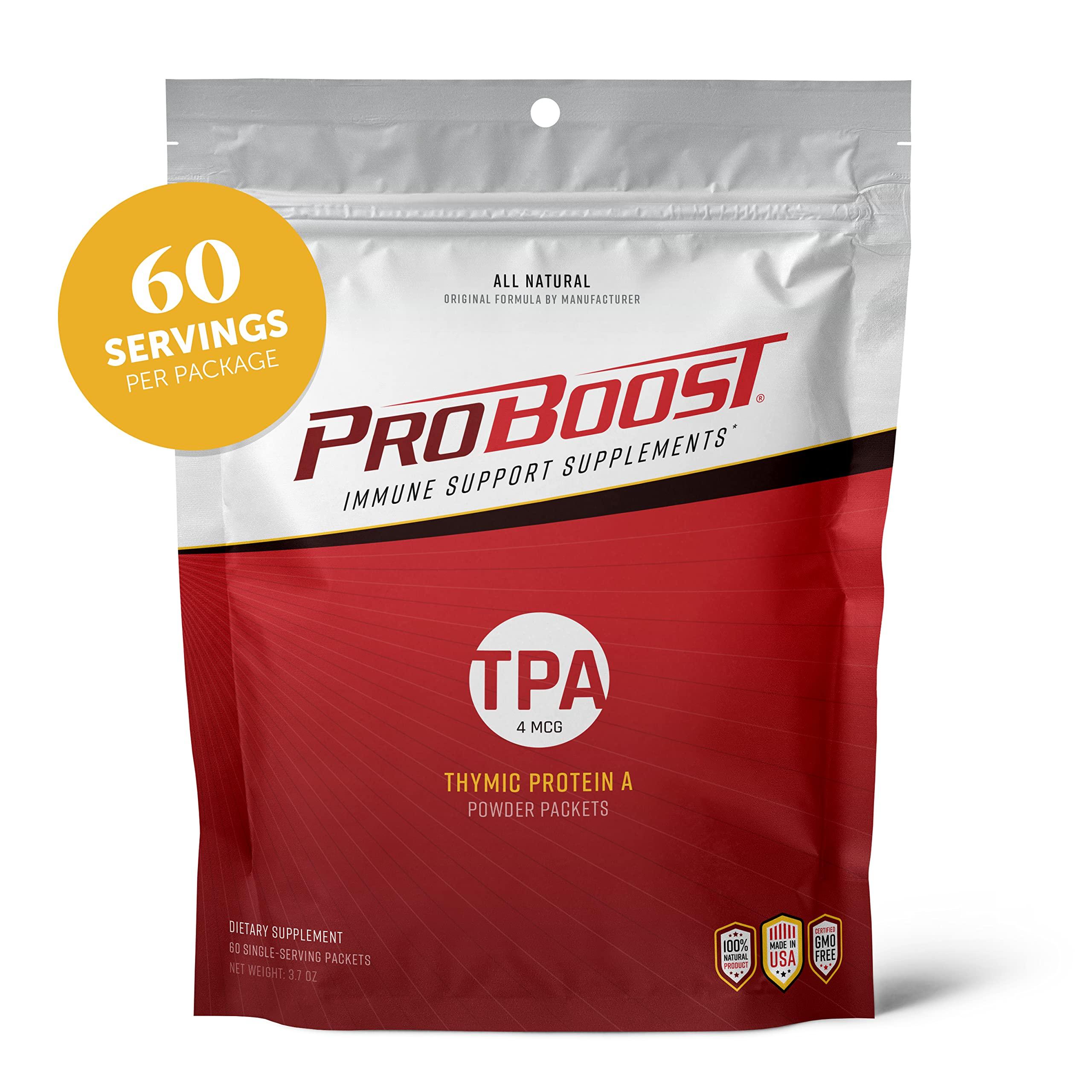 ProBoost ProBoost, 4 McG Thymic Protein A (TPA) Powder Packets - All Natural, Non-GMO, Immune Regulation and Support Supplement - 60 Packets, 4 McG TPA/Serving