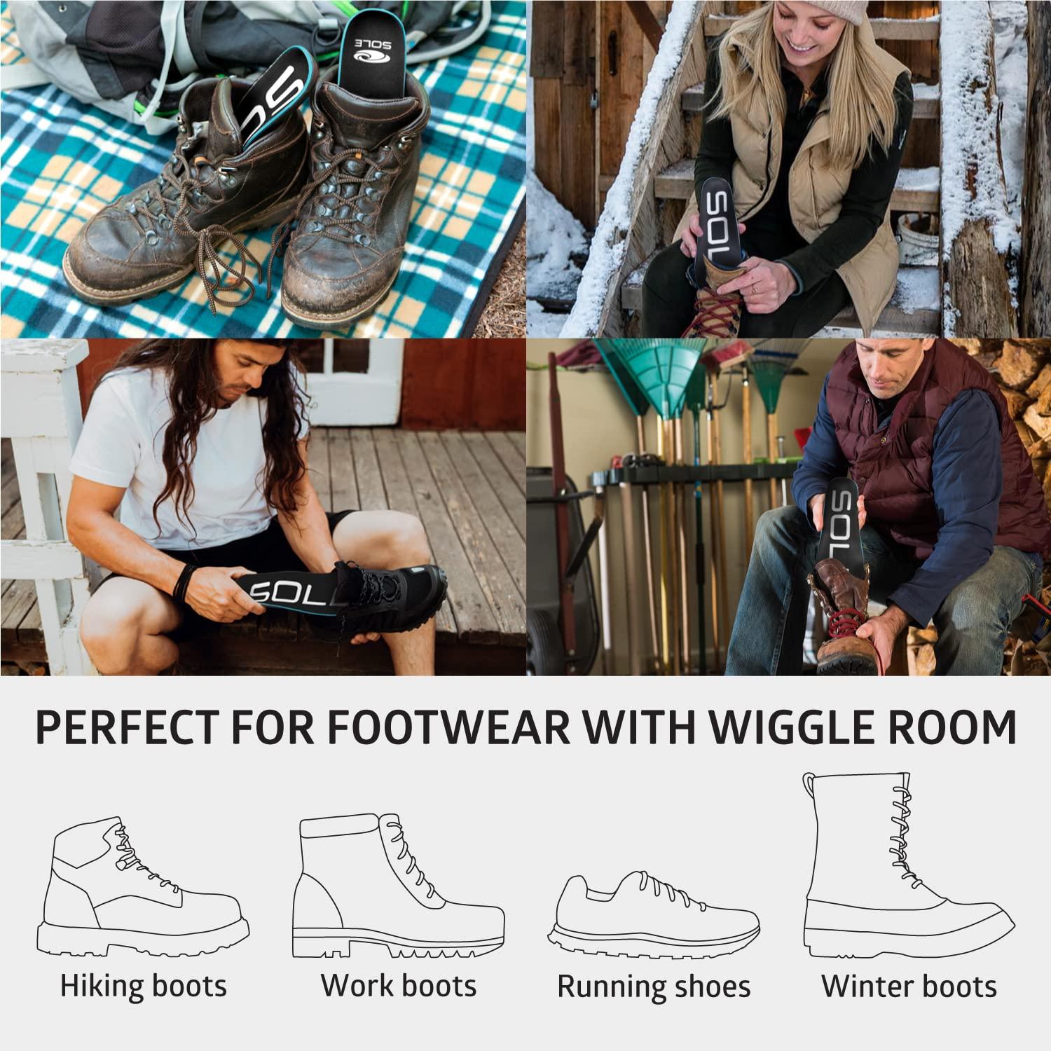 SOLE SOLE Active Thick Insoles - Men\'s Size 10/Women\'s Size 12 Black