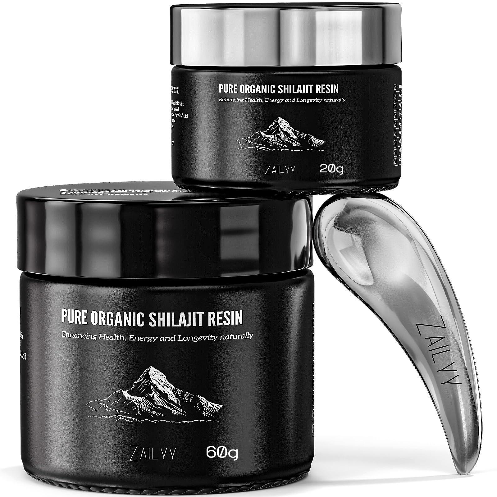 ZAILYY Pure Himalayan Organic Shilajit Resin Supplement 80g | Lab-Tested & Natural | Premium Grade with Fulvic Acid & Trace Minerals | Energy & Vitality Booster for Men & Women