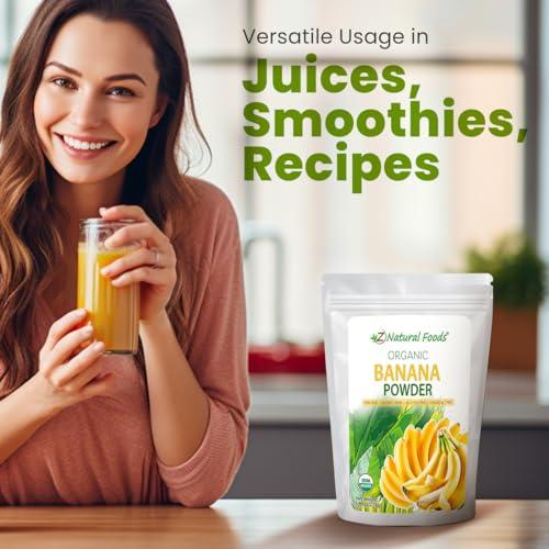Z Natural Foods Z Natural Foods Organic Banana Powder, Fiber Supplement for Glowing Skin and Enhanced Immunity, Great in Juice, Smoothies, and Recipes, Non-GMO, Vegan, Gluten-Free, Kosher, 1 lb.