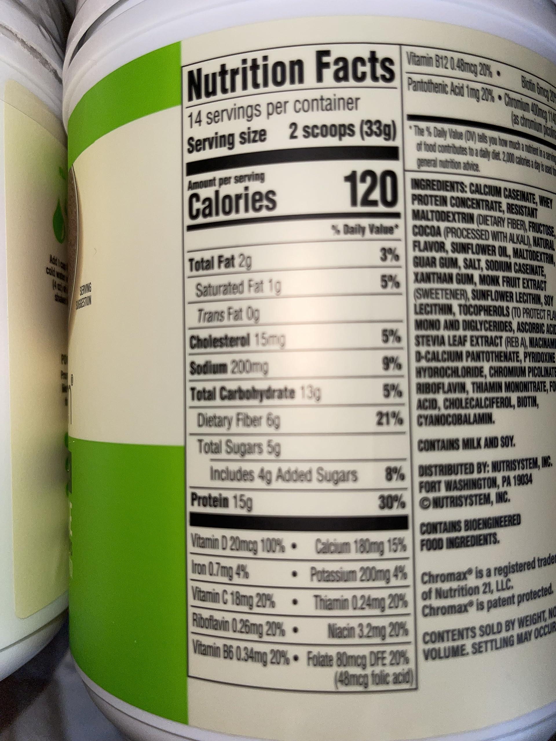 Nutrisystem Nutrisystem Nutricrush Probiotic Shakes Chocolate Fudge and Sweet Vanilla Shake Mix - Protein & Probiotics Support Digestive Bust Belly Bloat 2 Containers 16.3 oz. each 28 Servings,(Pack of 2)