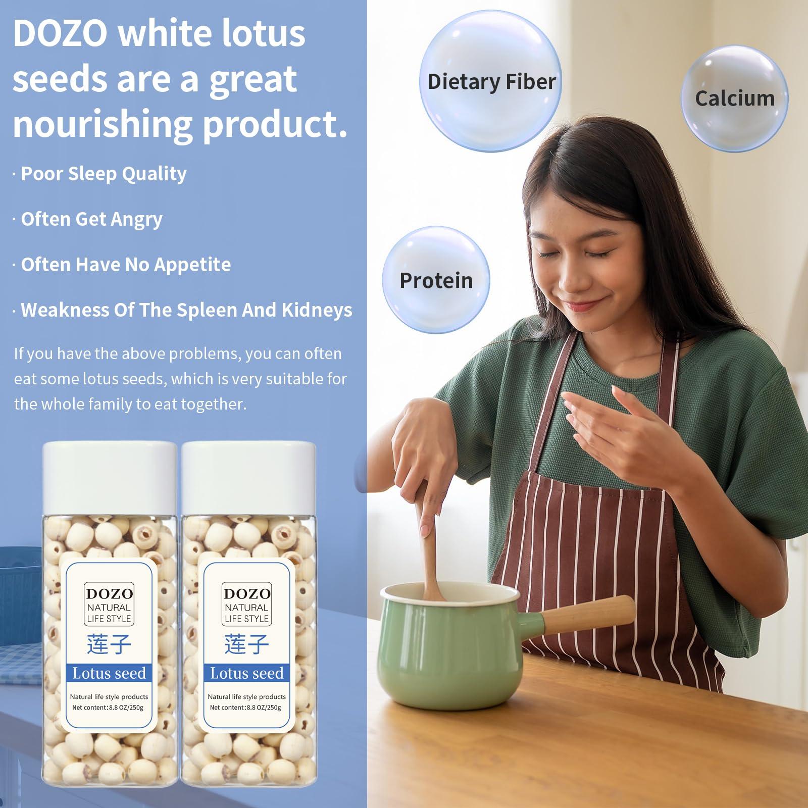 DOZO DOZO Natural Dried Lotus Seeds 17.6oz/500g Lotus Seed for Eating Core Removal Dermabrasion Premium Lotus Seed BakingTea
