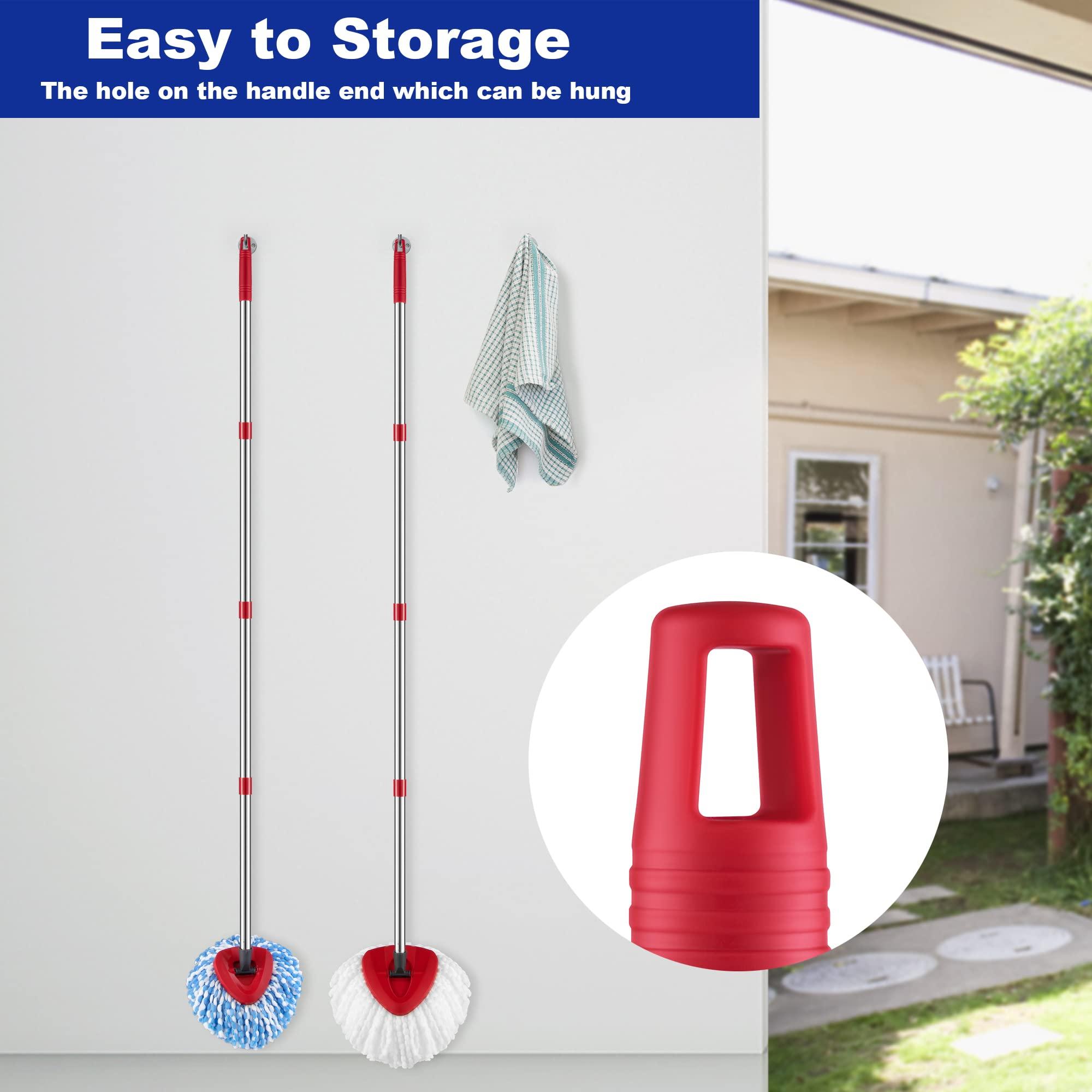 TIDYKITC TIDYKITC Mop Replacement Handle Compatible with Ocedar Mop Head and Broom, 4-Section 30\" to 58\" Spin Mop Stick Compatible with O Cedar Mop Replace Base (Mop Base&Refill not Included)