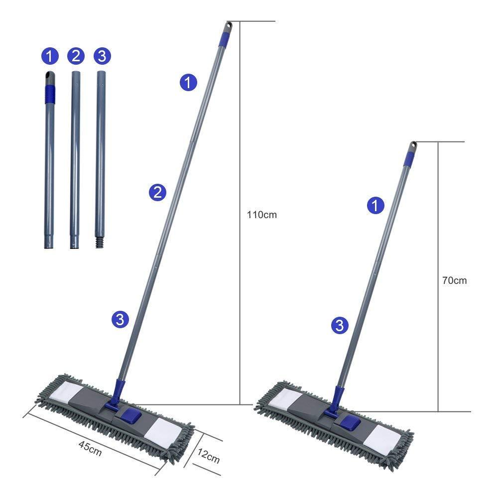 Masthome Masthome Dust Mop for Hardwood Floors, Microfiber Flat Mop with 4 Replaceable Washable Mop Pads and Adjustable Stainless Steel Handle, Microfiber Mops for Floor Cleaning with 1 Cleaning Scraper