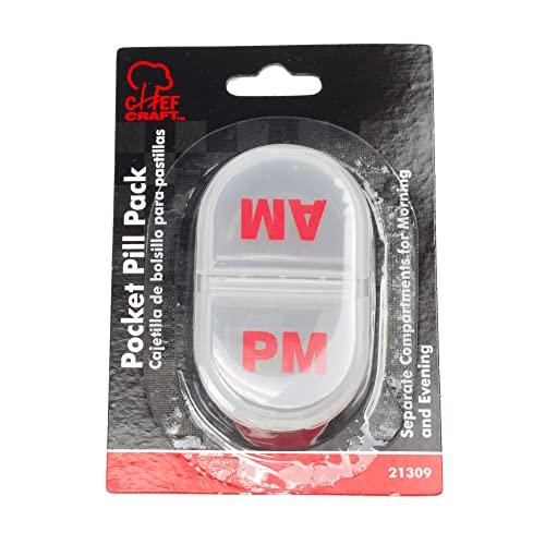 Chef Craft Chef Craft Select Plastic AM/PM Pocket Pill Pack, 3 inches in Length, Clear