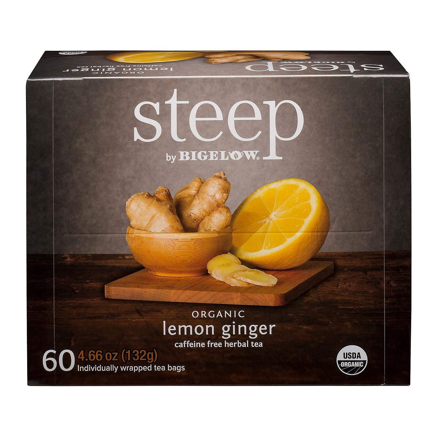 Biglow Tea Biglow Tea Organic Lemon Ginger Tea Steep 60 Bags Net Wt 4.66 Oz