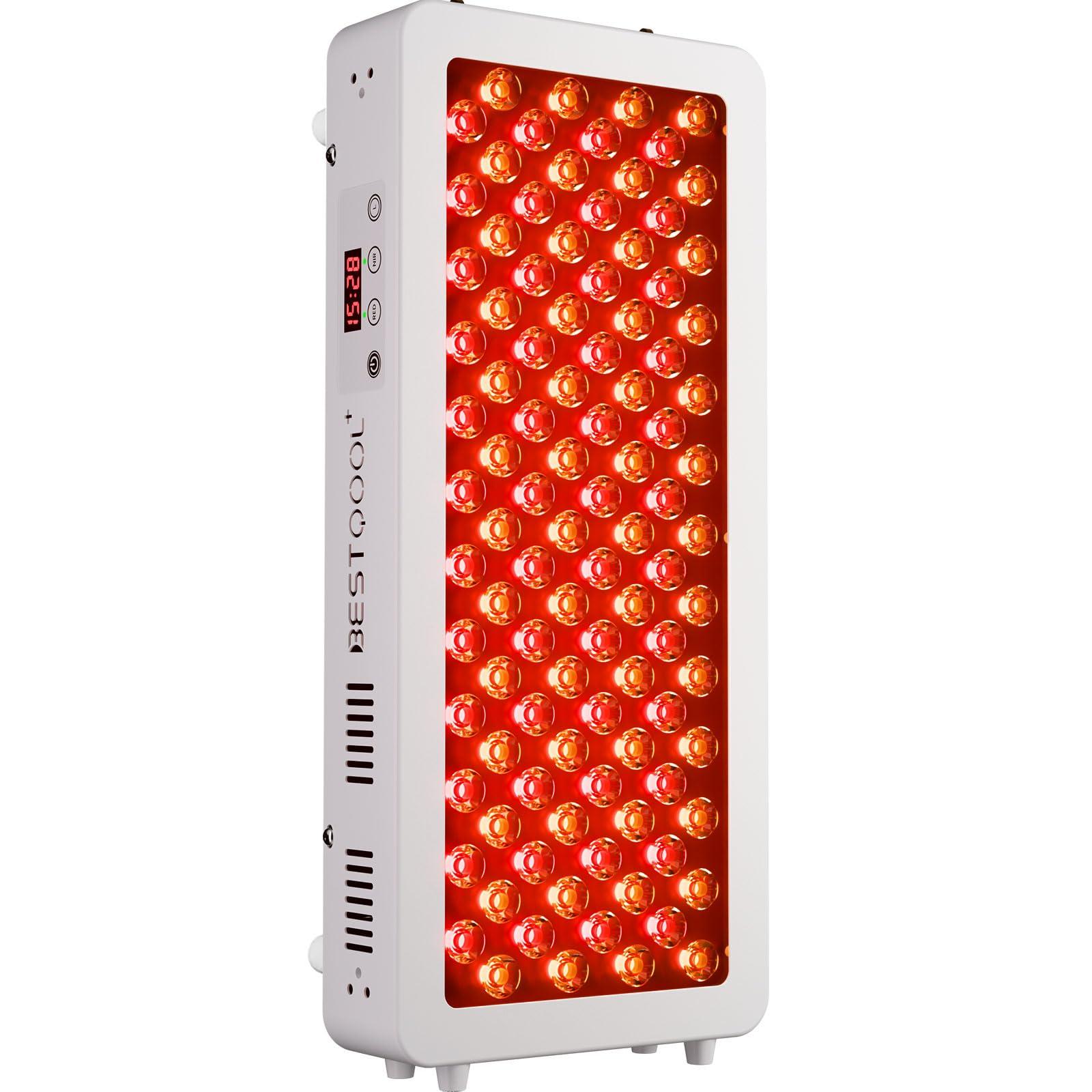 Bestqool Bestqool Red Light Therapy for face Body, 4 Wavelengths Near Infrared Light Therapy, 100 Elite Grade Dual Chip LEDs, High Power Red Light Panel for Pain, Muscle, Energy. 170W. Modular Design.