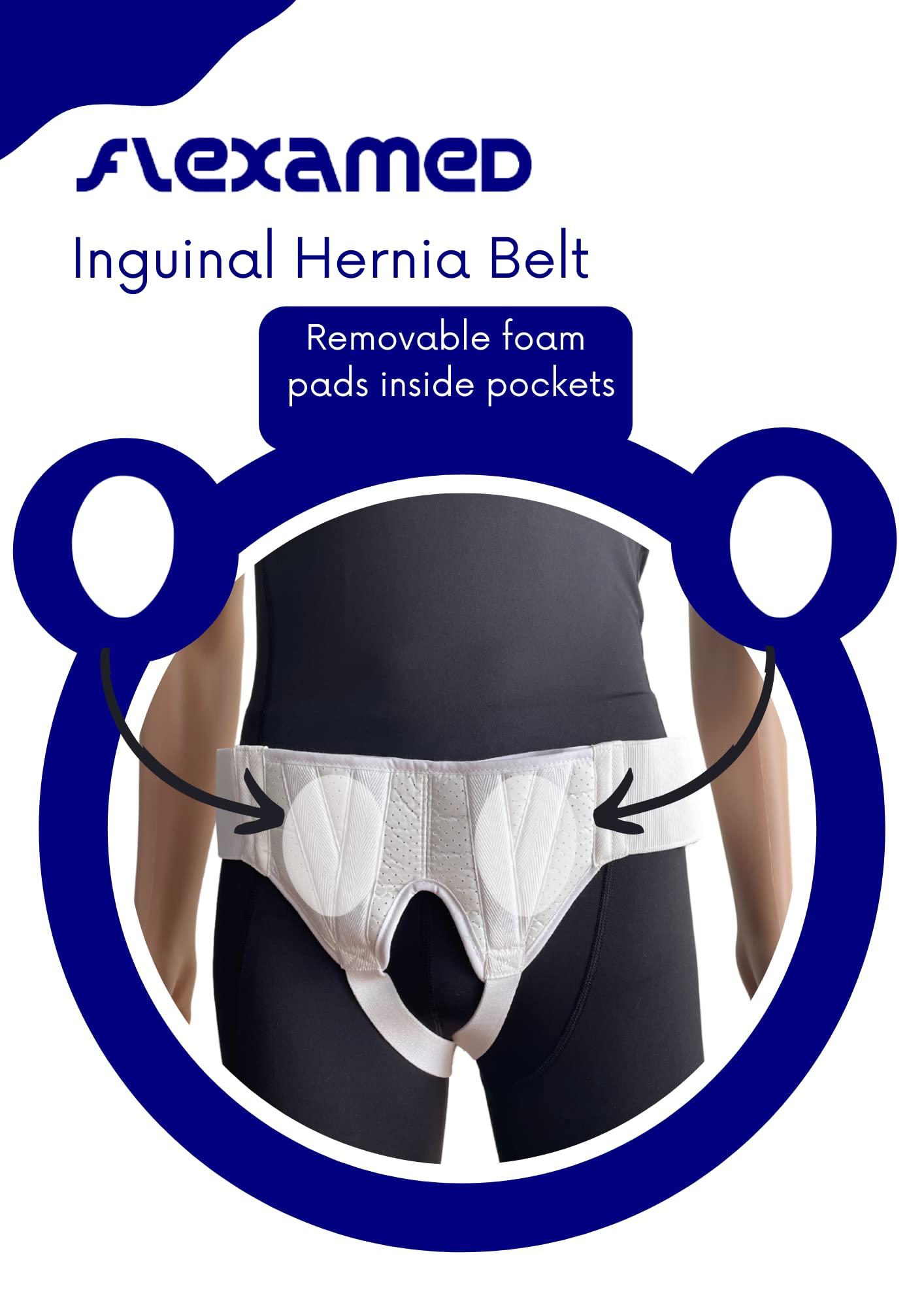 FlexaMed FlexaMed Double Inguinal Groin Hernia Truss with Compression Pads White - Large