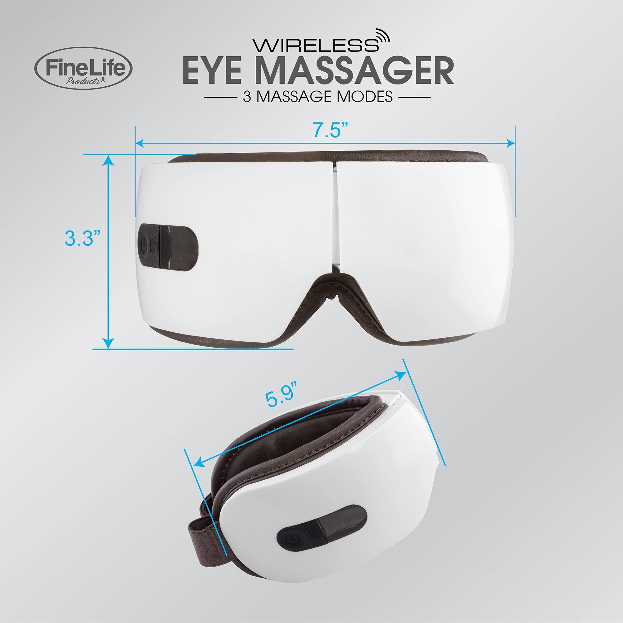 FineLife Eye Massager with Heat Vibration Therapy - Eye Massager with Smart Bluetooth Connection- Ocular and Migraine Relief - Relief Stress and Improve Relaxation - Relief Headache with Eye Tension Massage