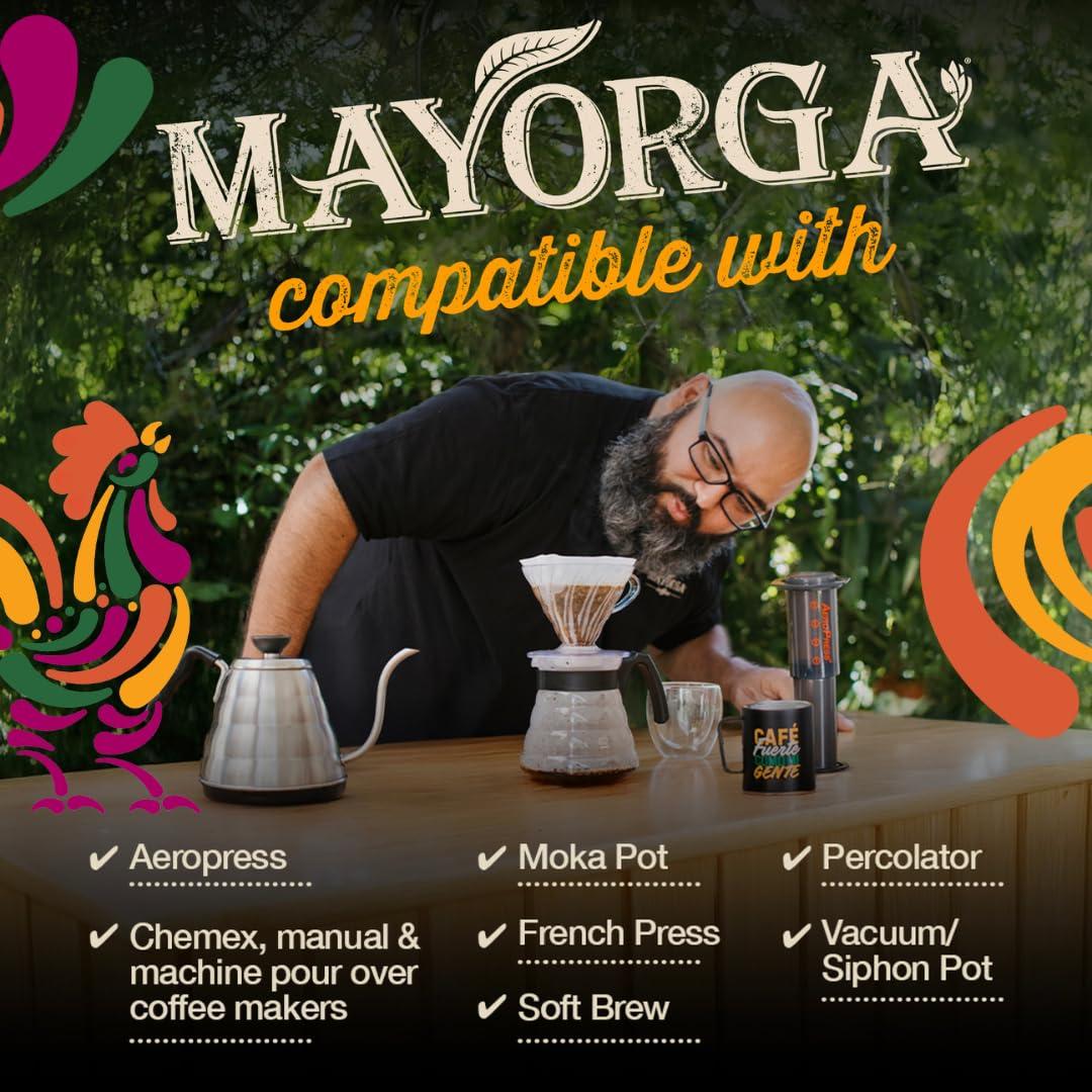 Mayorga Mayorga Organic Coffee 2lb Buenos Dias - Light Roast Whole Bean Specialty Grade Coffee, 100% Arabica, Slow Roasted, Citrusy and Sweet Flavor with Low Acidity - USDA Organic, Non-GMO, Kosher