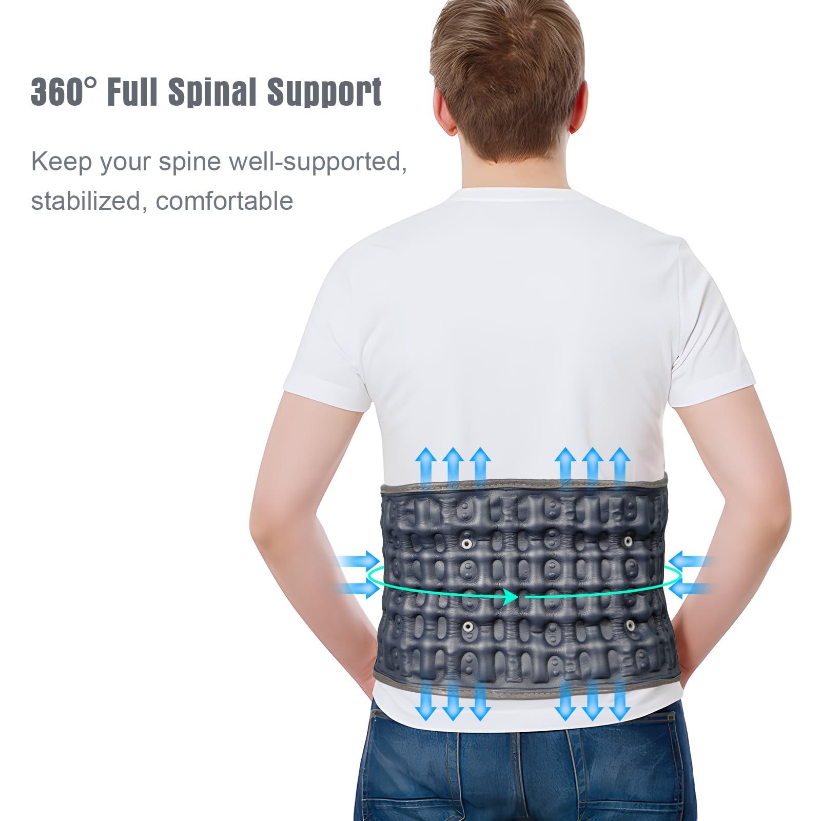 Oramuon Oramuon Decompression Belt for Lower Back Pain Relief and Lumbar Support, Spinal Decompression Belt for Woman and Men, One Size Fits 29-49 inches Waist, Decompression Back Brace for Sciatica (Blue)