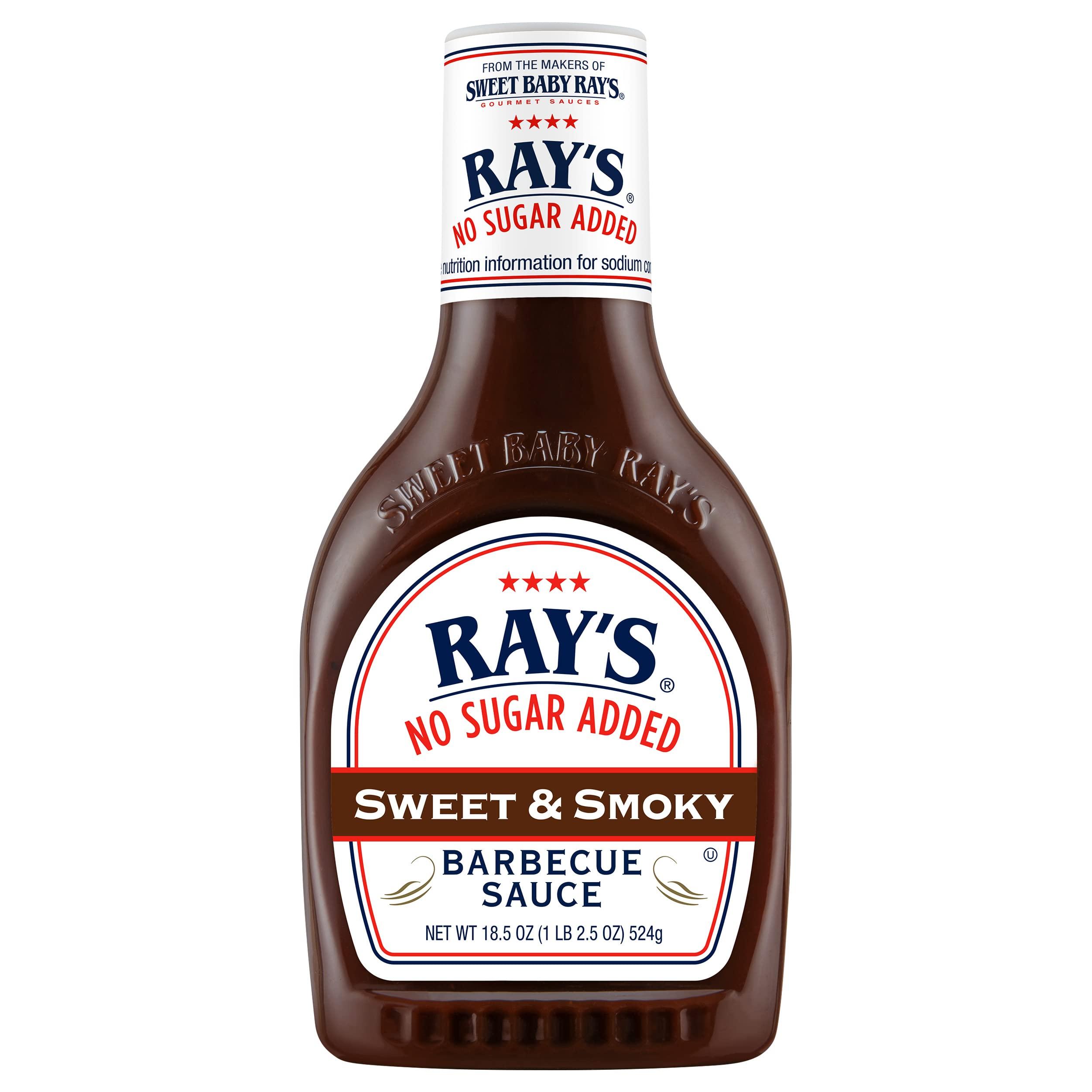 Sweet Baby Ray's Ray's No Sugar Added Sweet & Smoky Barbecue Sauce, 18.5 oz. (Pack of 6)