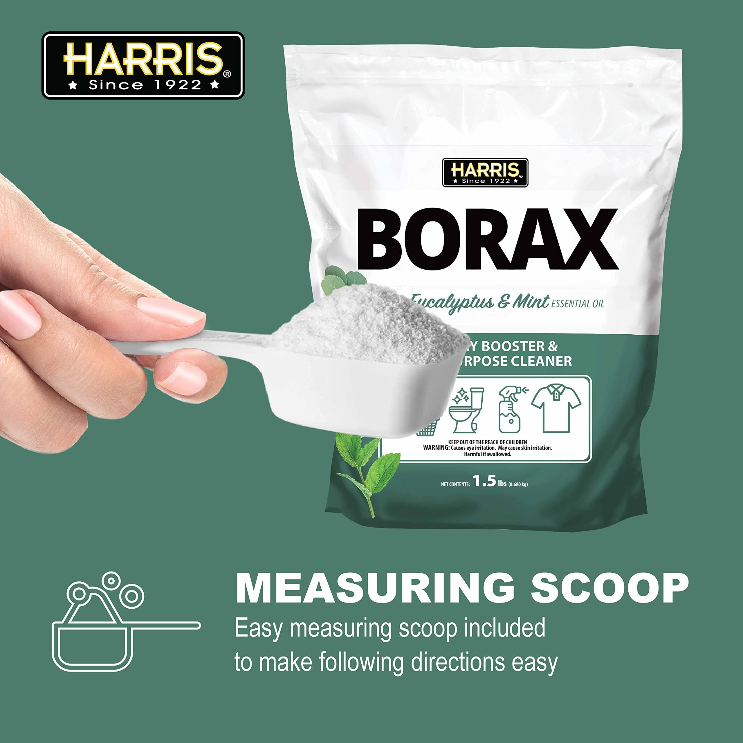 HARRIS Harris Borax Powder Laundry Booster and Multipurpose Cleaner, 1.5lb (Eucalyptus Mint)